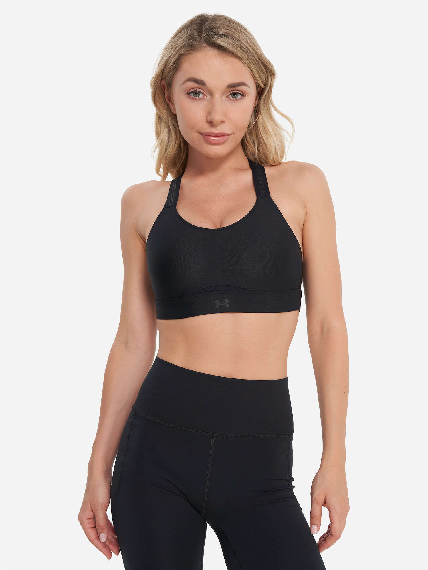 фото Спортивный топ бра under armour infinity strappy, черный