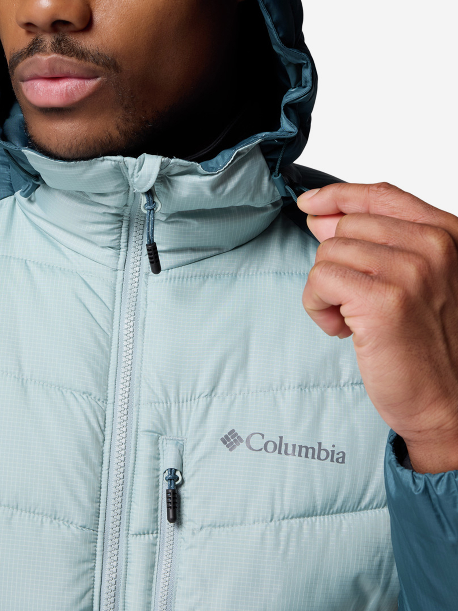 фото Куртка утепленная мужская columbia labyrinth loop ii hooded jacket, голубой