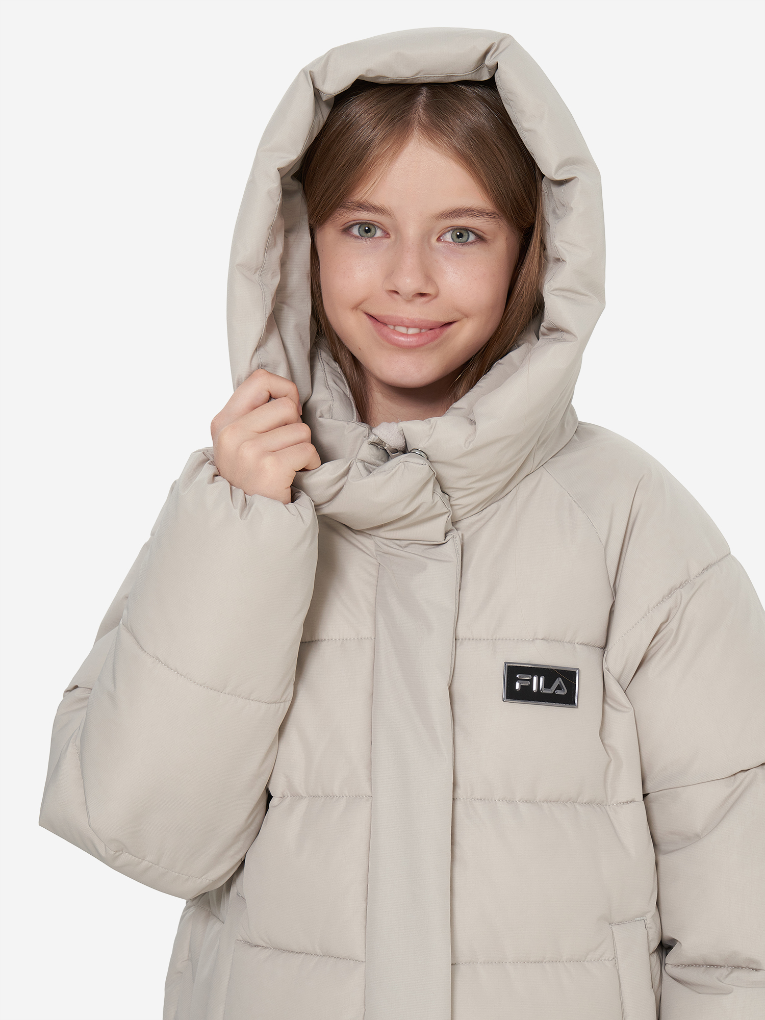 фото Пальто утепленное для девочек fila, серый