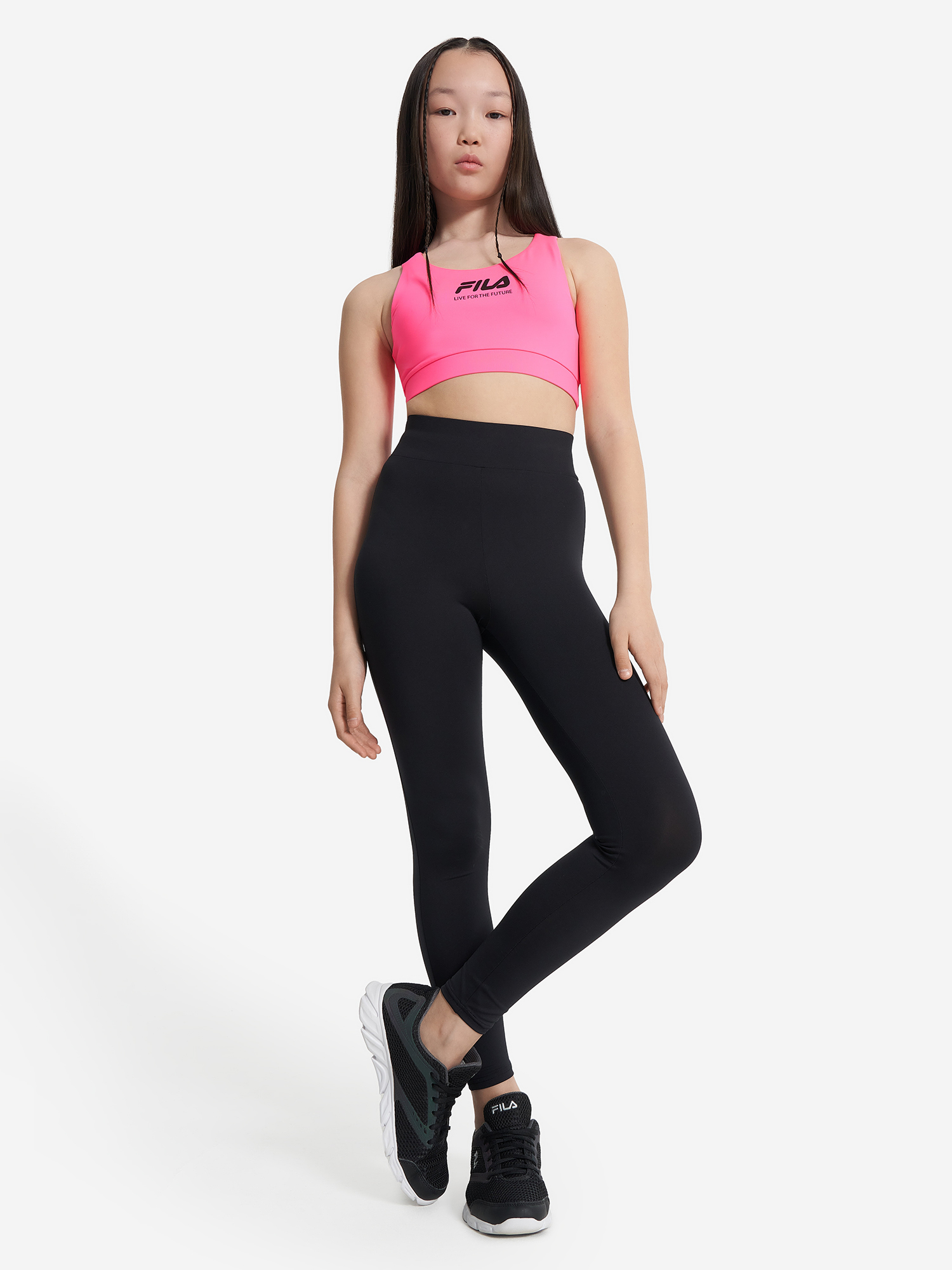 фото Топ бра спортивный для девочек fila, розовый
