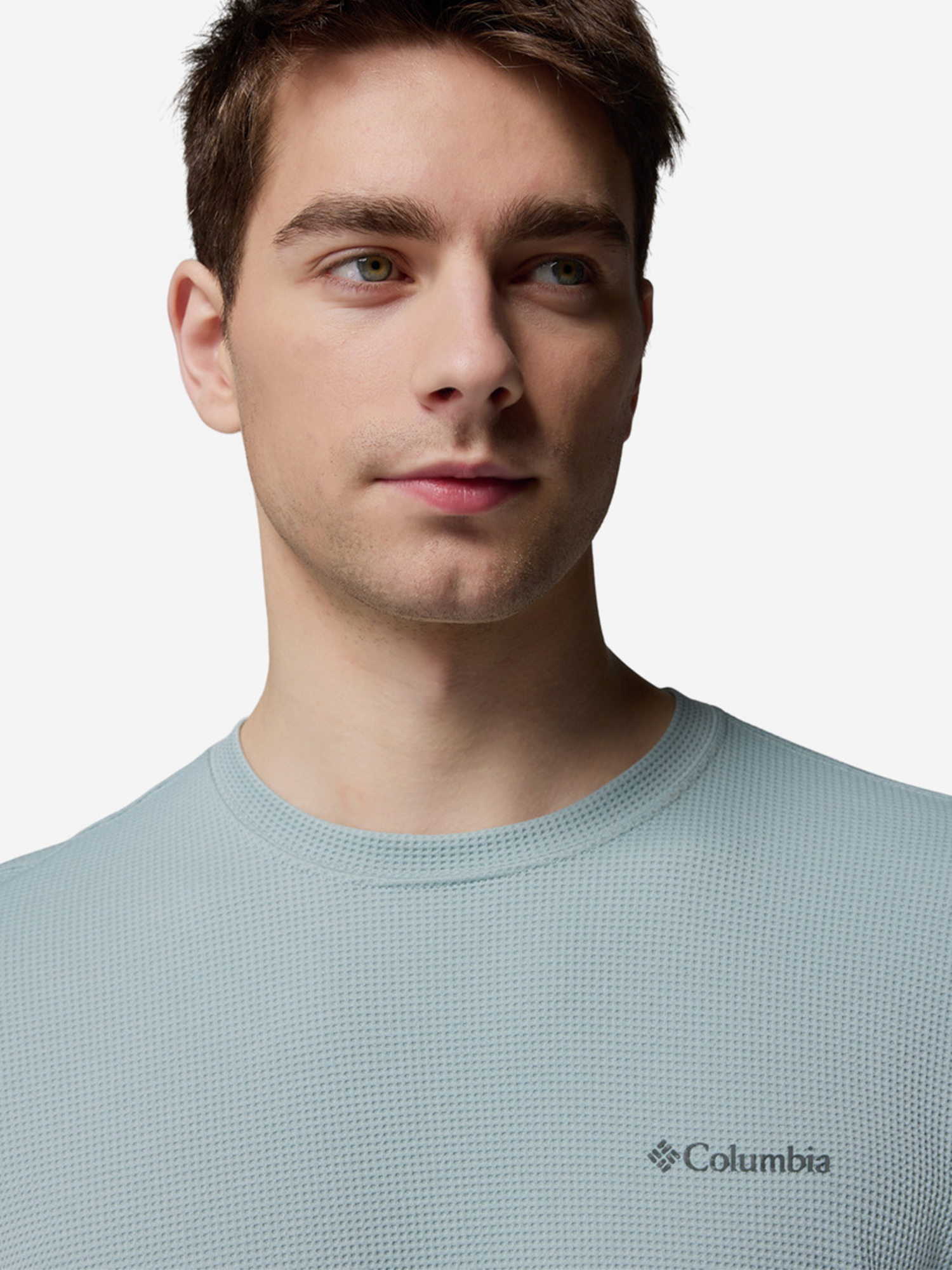 фото Лонгслив мужской columbia tech trail utility warm ls crew, голубой