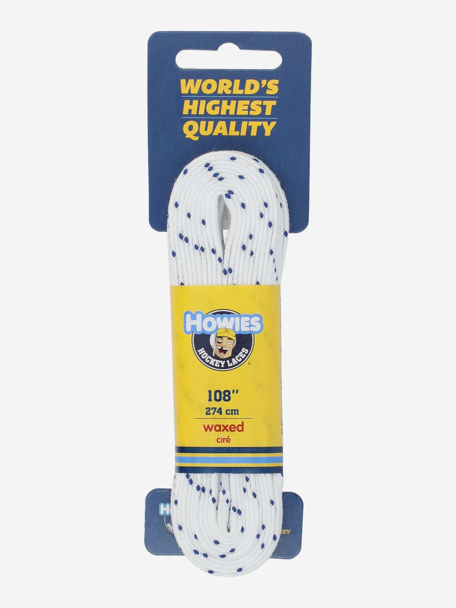фото Шнурки хоккейные howies с пропиткой узкие (108"/274), белый