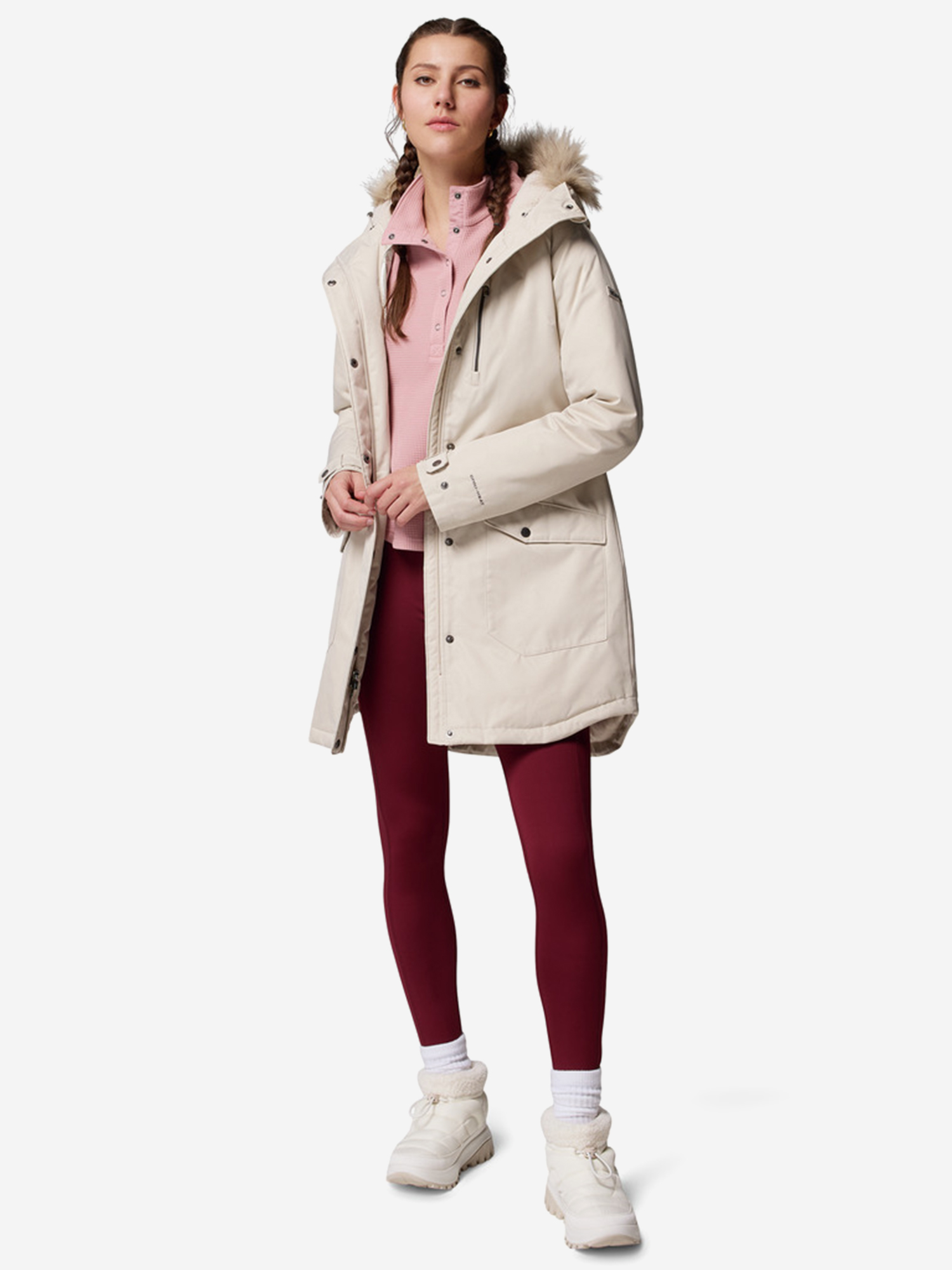 фото Парка женская columbia suttle mountain long insulated jacket, бежевый