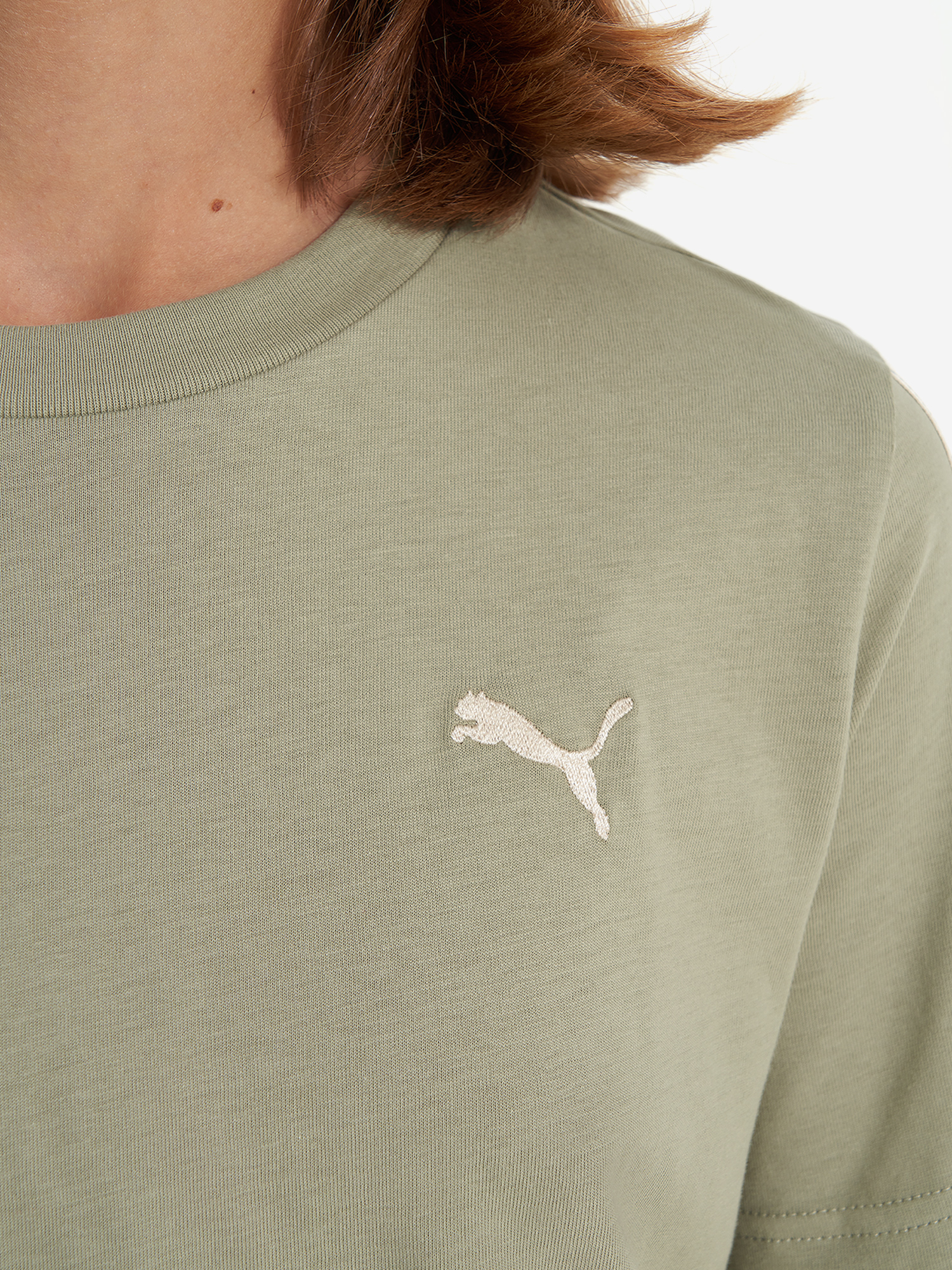 фото Футболка для девочек puma tape, зеленый