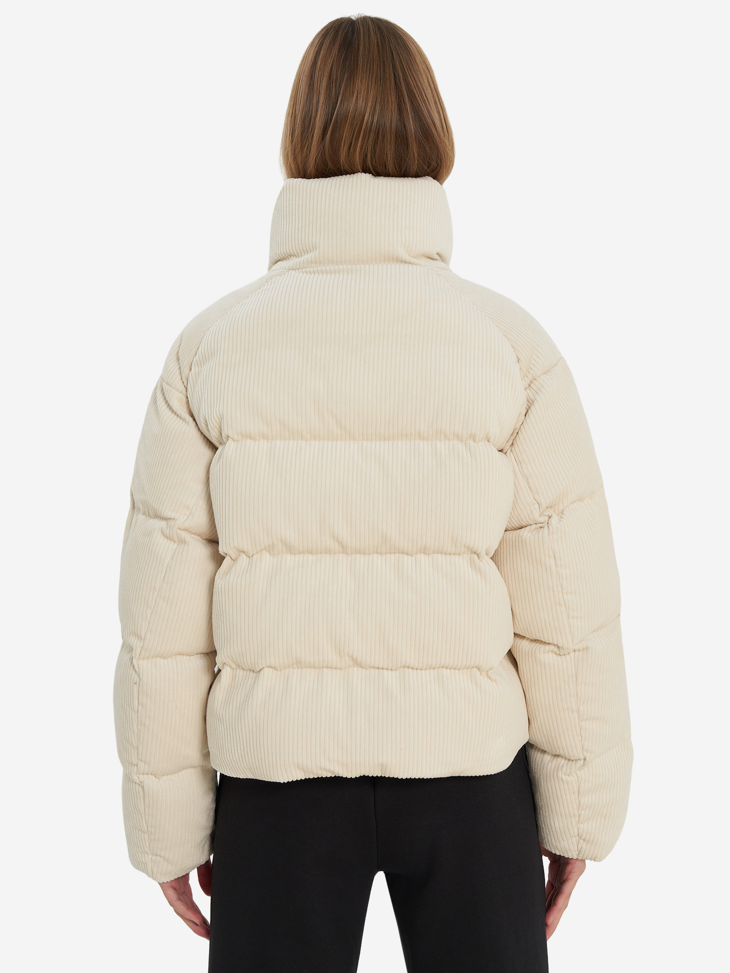 фото Пуховик женский puma wardrobe ess corduroy, бежевый