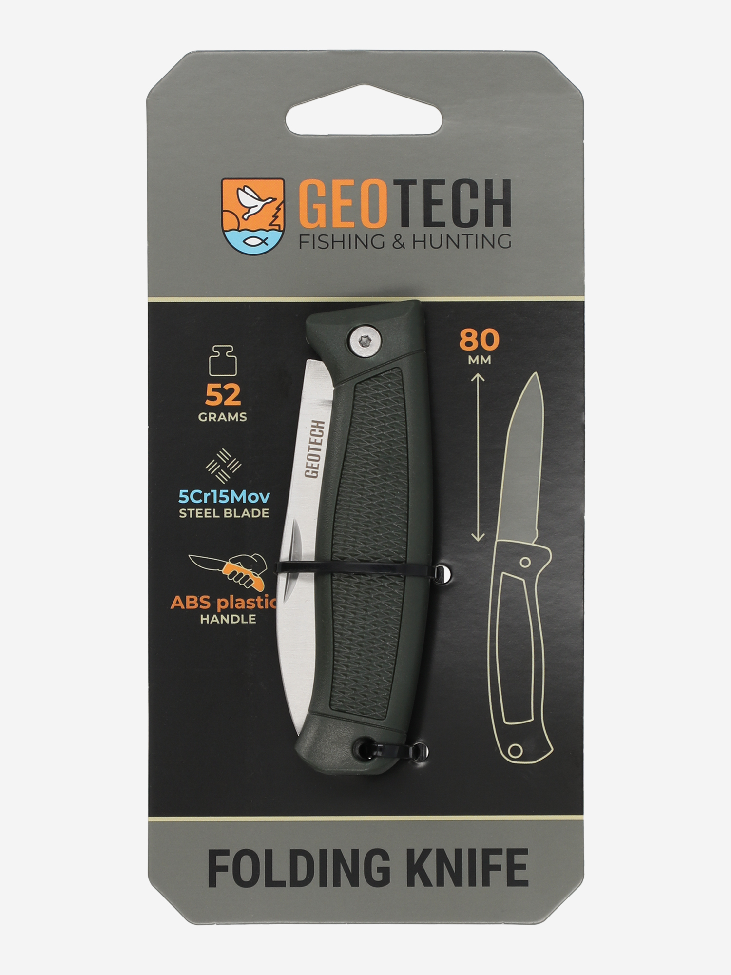 фото Нож складной geotech, зеленый