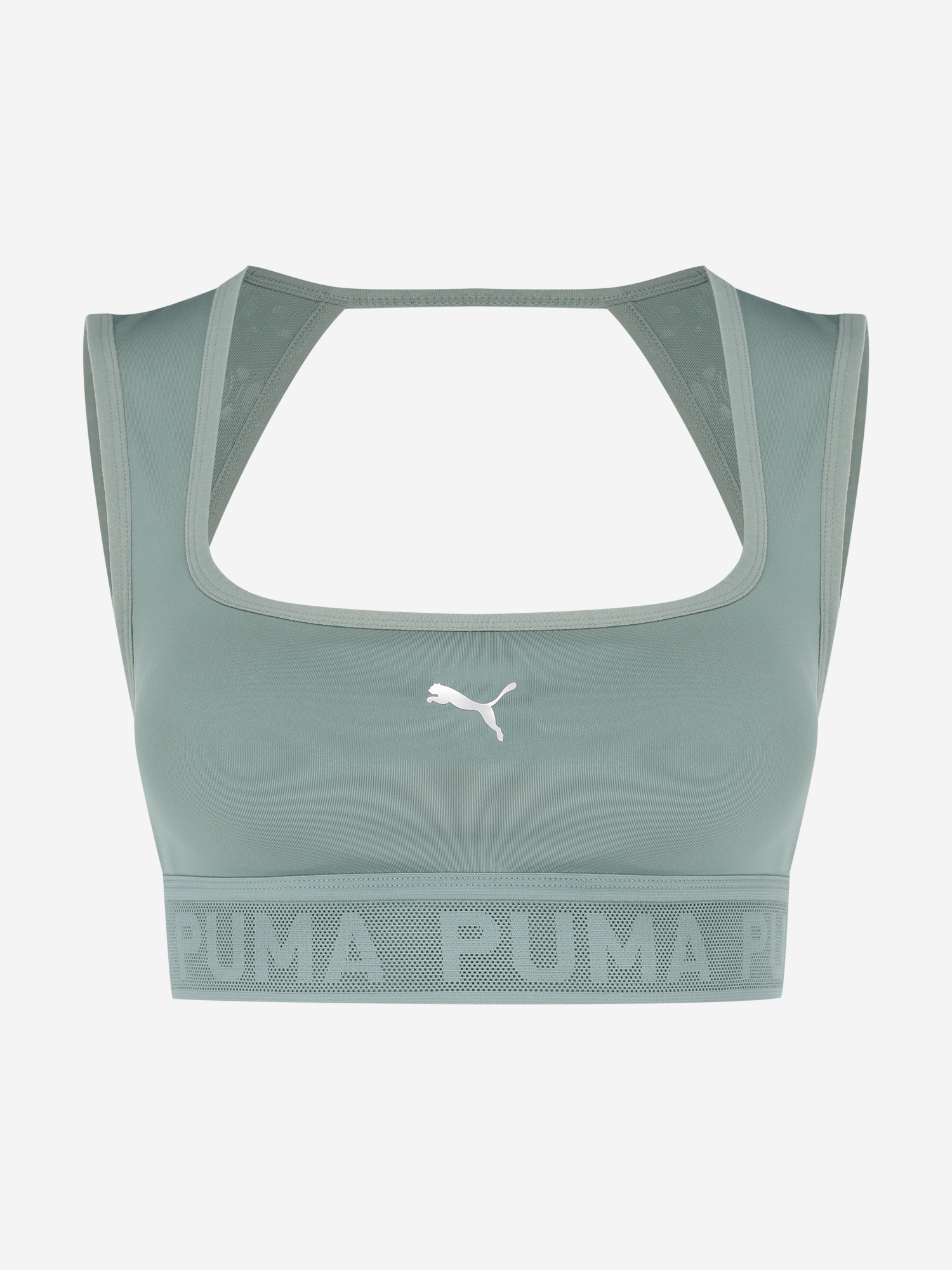 фото Топ бра спортивный puma move lace bra, зеленый