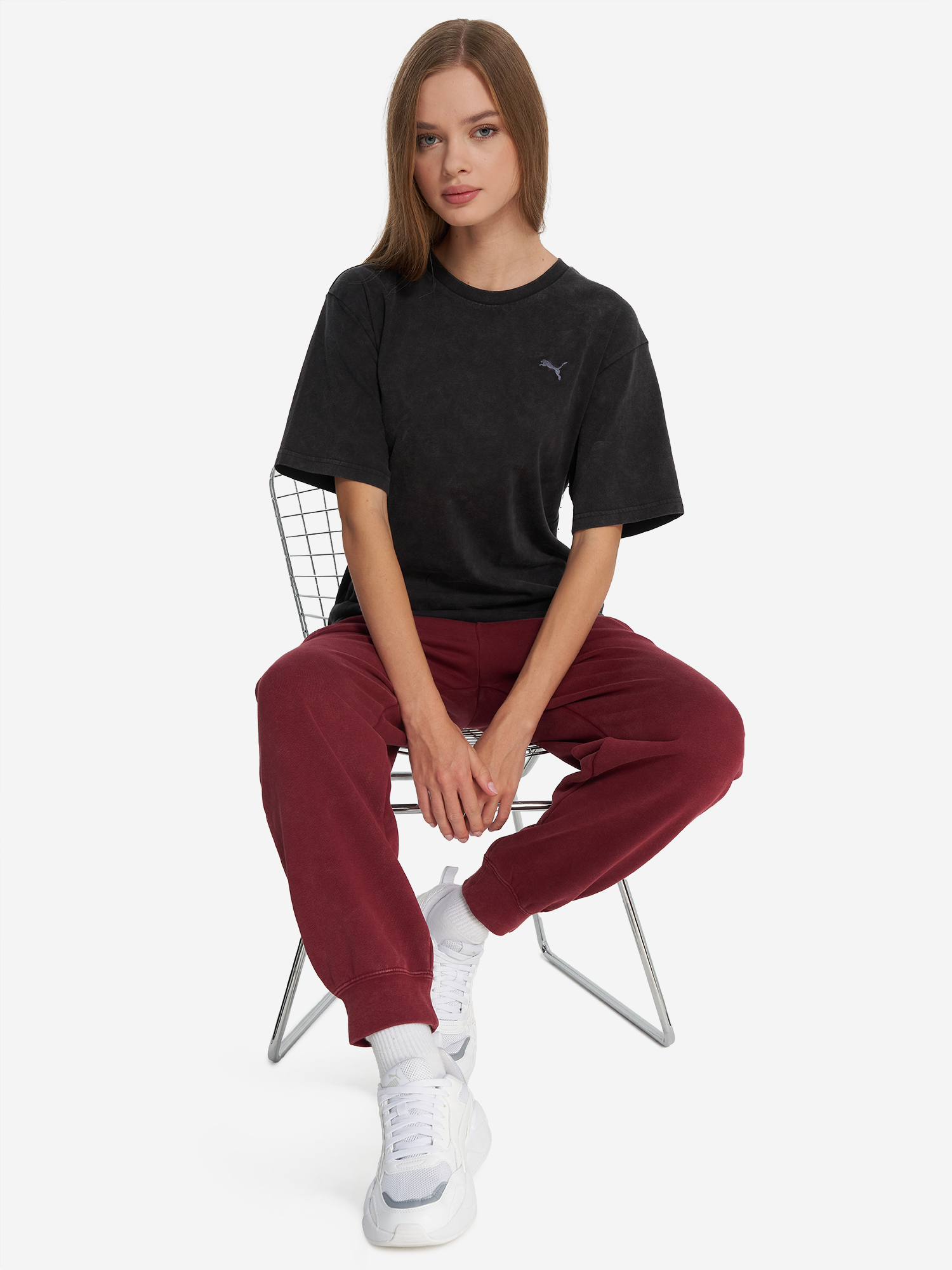 фото Футболка женская puma ess elevated, черный