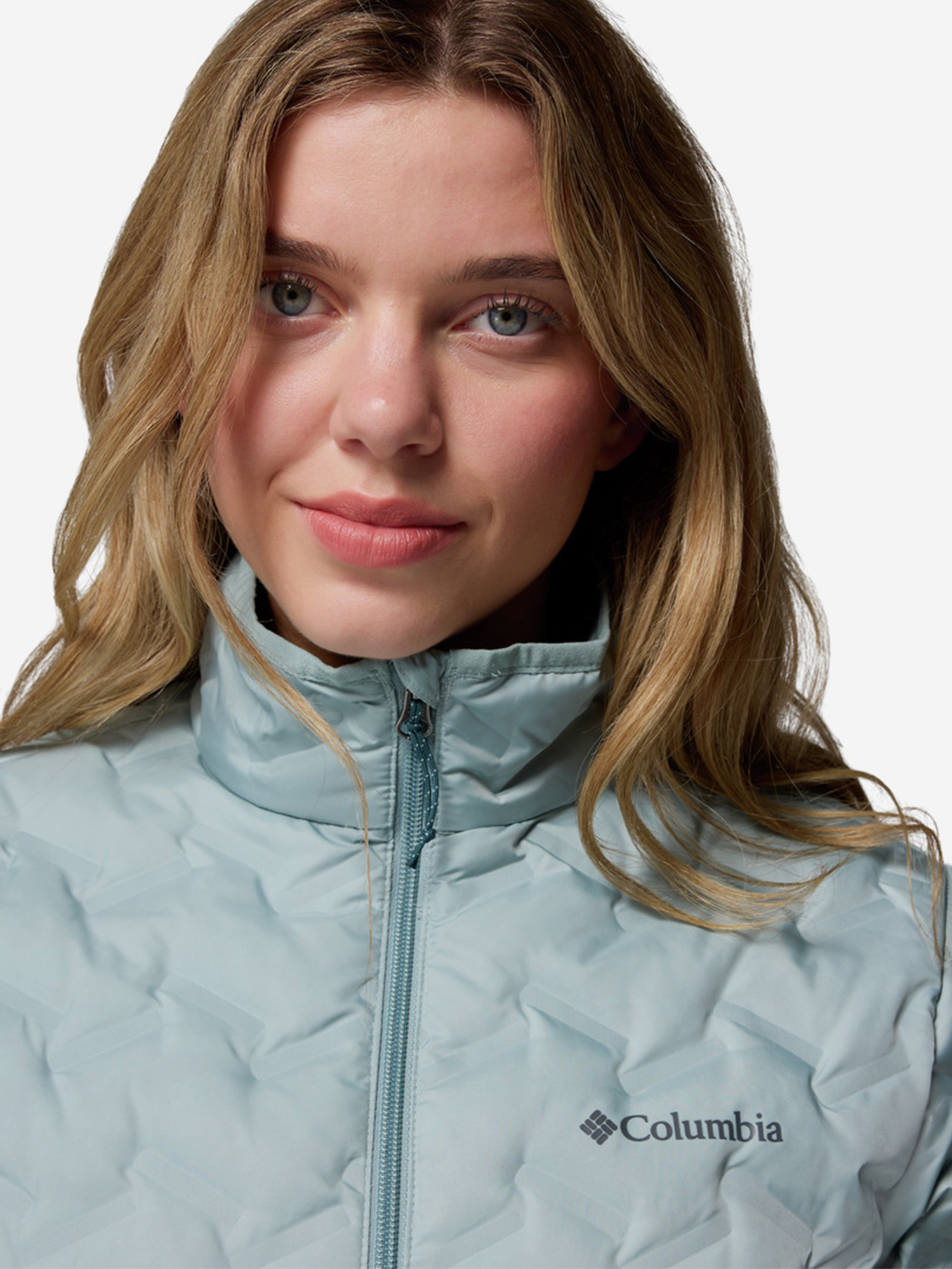 фото Пуховик женский columbia delta ridge ii down jacket, голубой