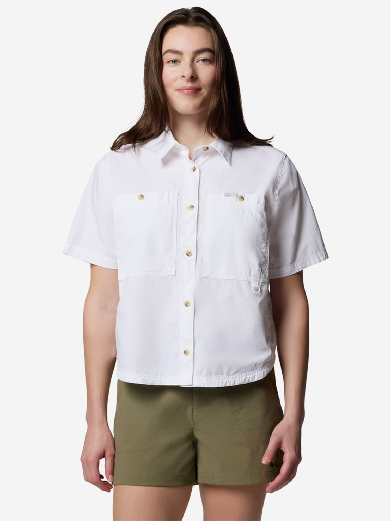 фото Рубашка с коротким рукавом женская columbia brea falls woven ss, белый