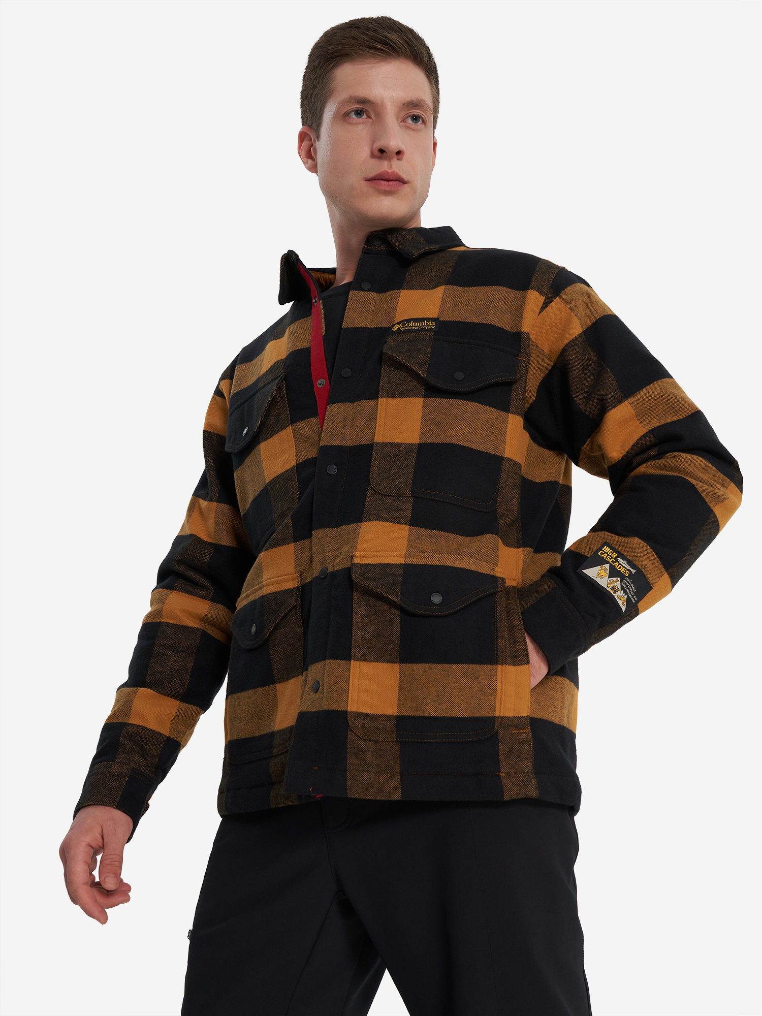 фото Легкая куртка мужская columbia high cascades shirt jacket, желтый