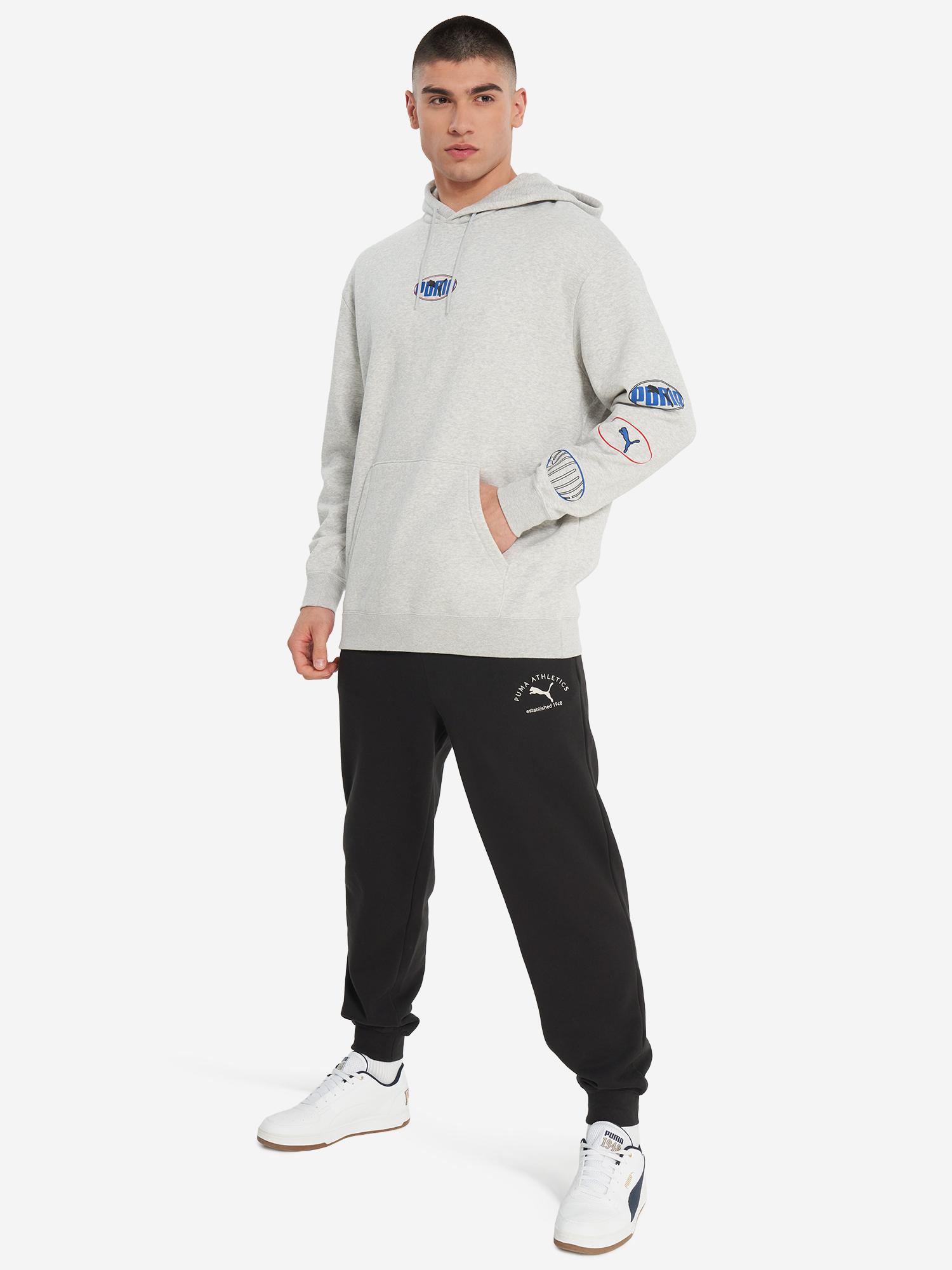 фото Худи мужское puma ess logo lab execution, серый