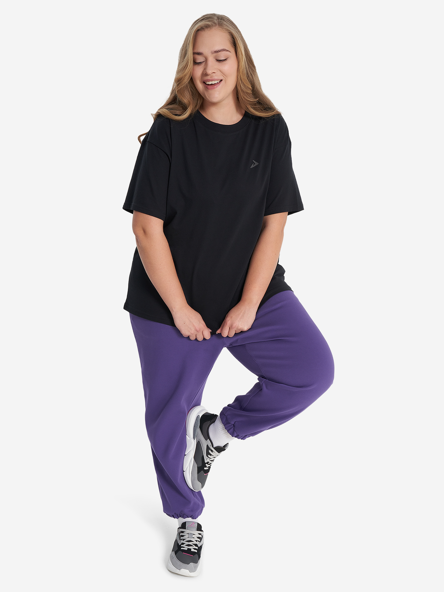 фото Футболка женская demix, plus size, черный