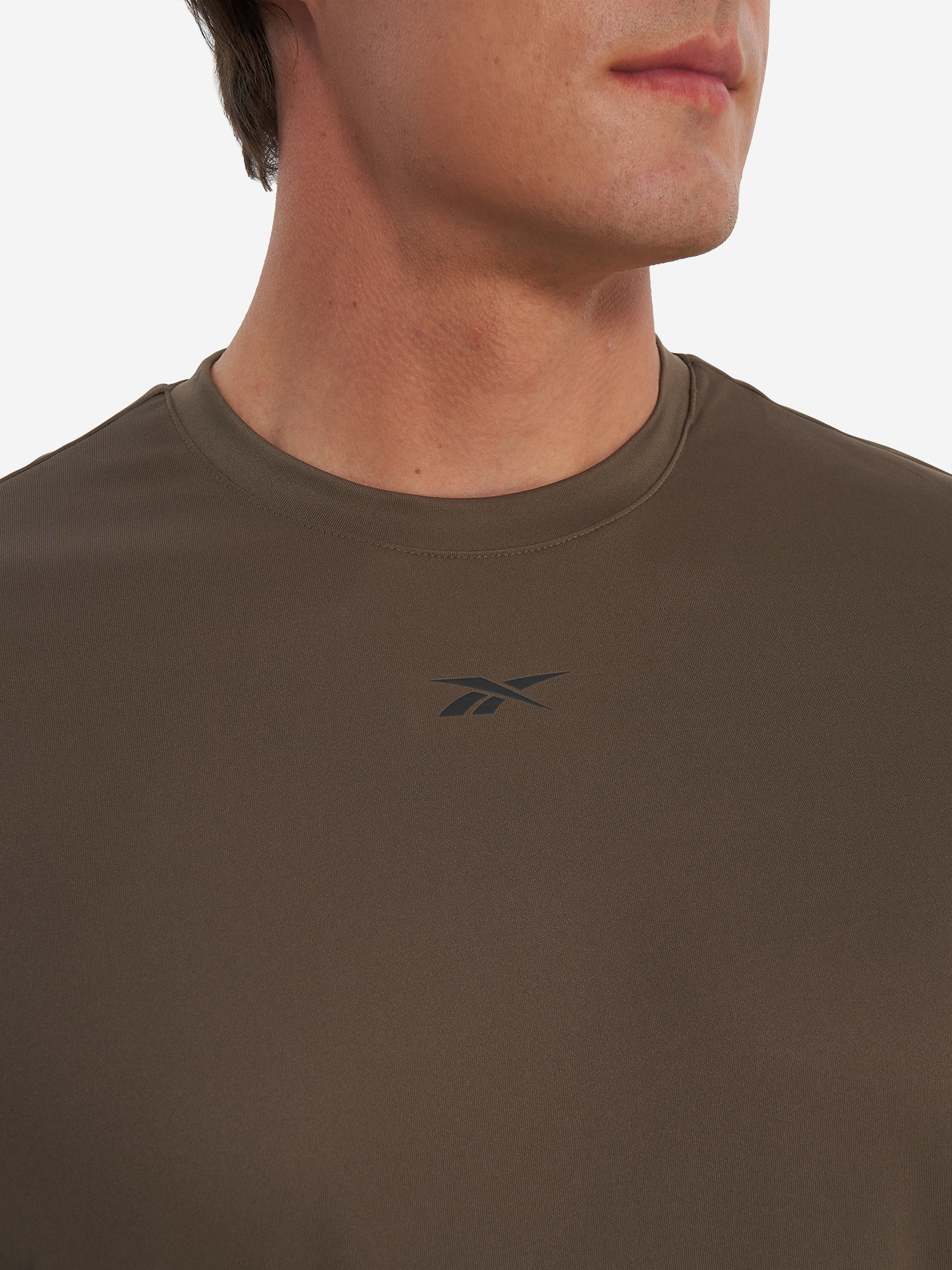 фото Лонгслив мужской reebok id train, коричневый
