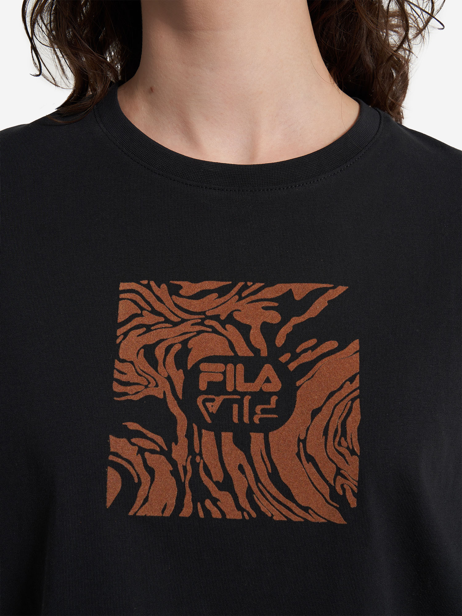 фото Футболка женская оверсайз fila, черный