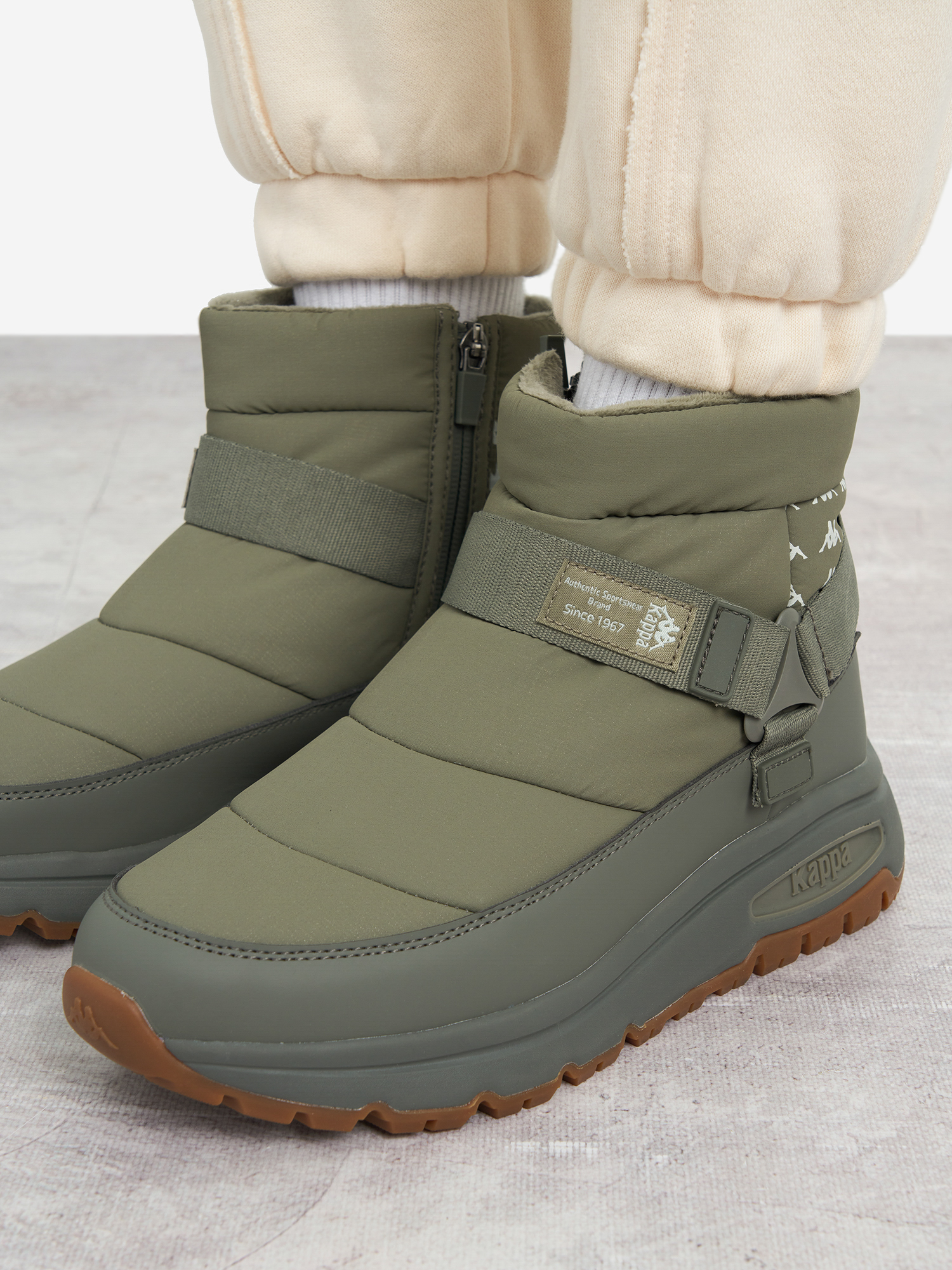 фото Кроссовки утепленные женские kappa falcade puffy, зеленый