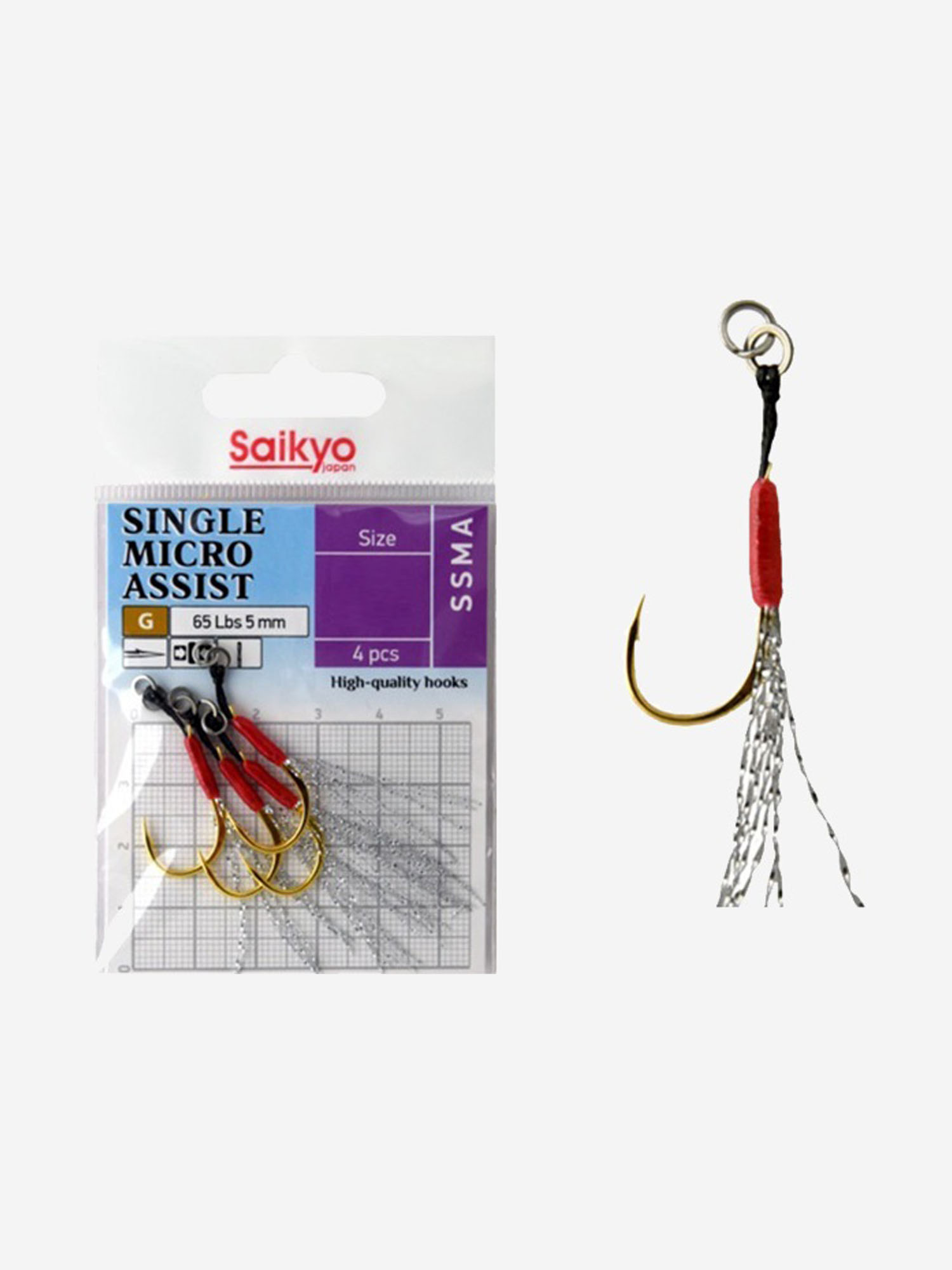 Крючки для рыбалки одинарные ассист Saikyo SINGLE MICRO ASSIST SSMA ( 1 упк. по 4 шт), Золотой
Крючки для рыбалки одинарные ассист Saikyo SINGLE MICRO ASSIST SSMA ( 1 упк. по 4 шт), Золотой