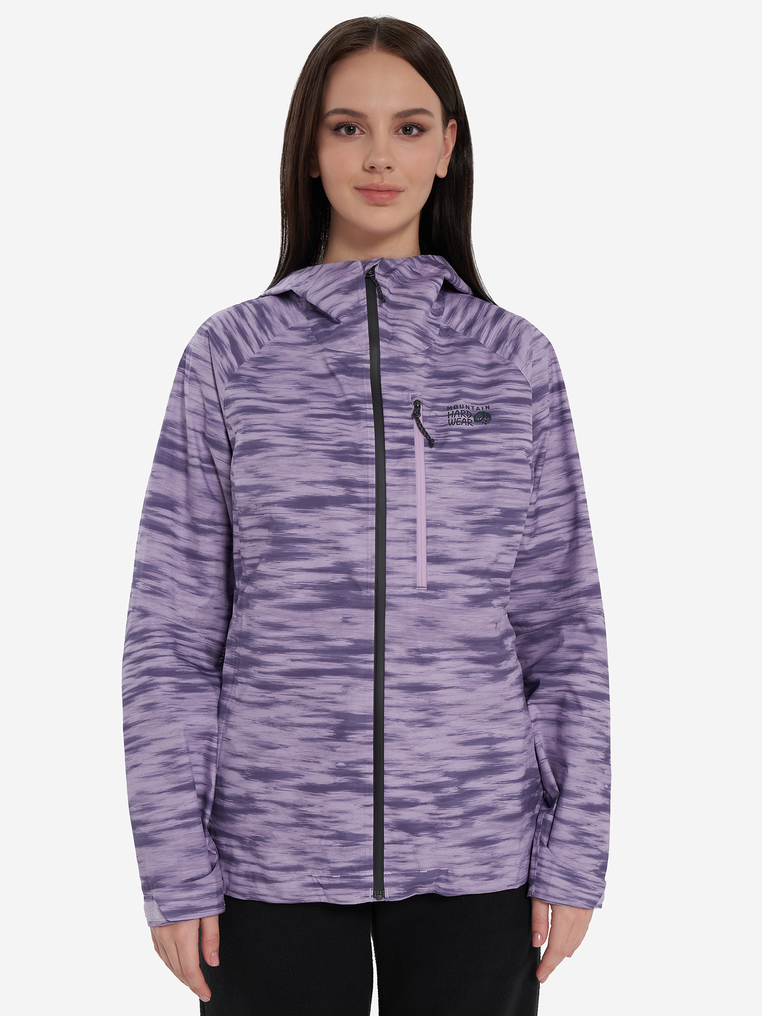 фото Ветровка женская mountain hardwear stretch ozonic jacket, фиолетовый