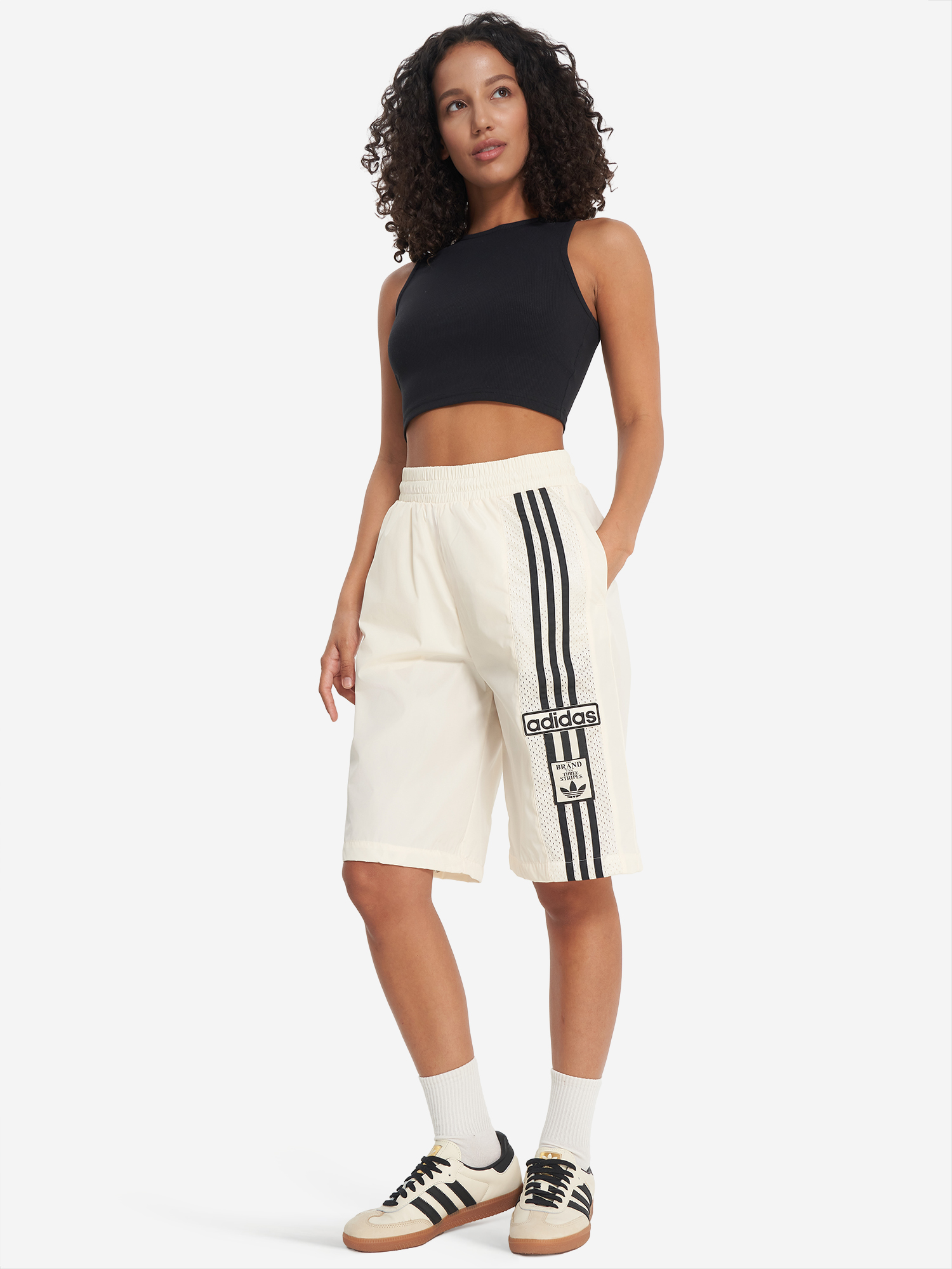 фото Брюки женские adidas, бежевый