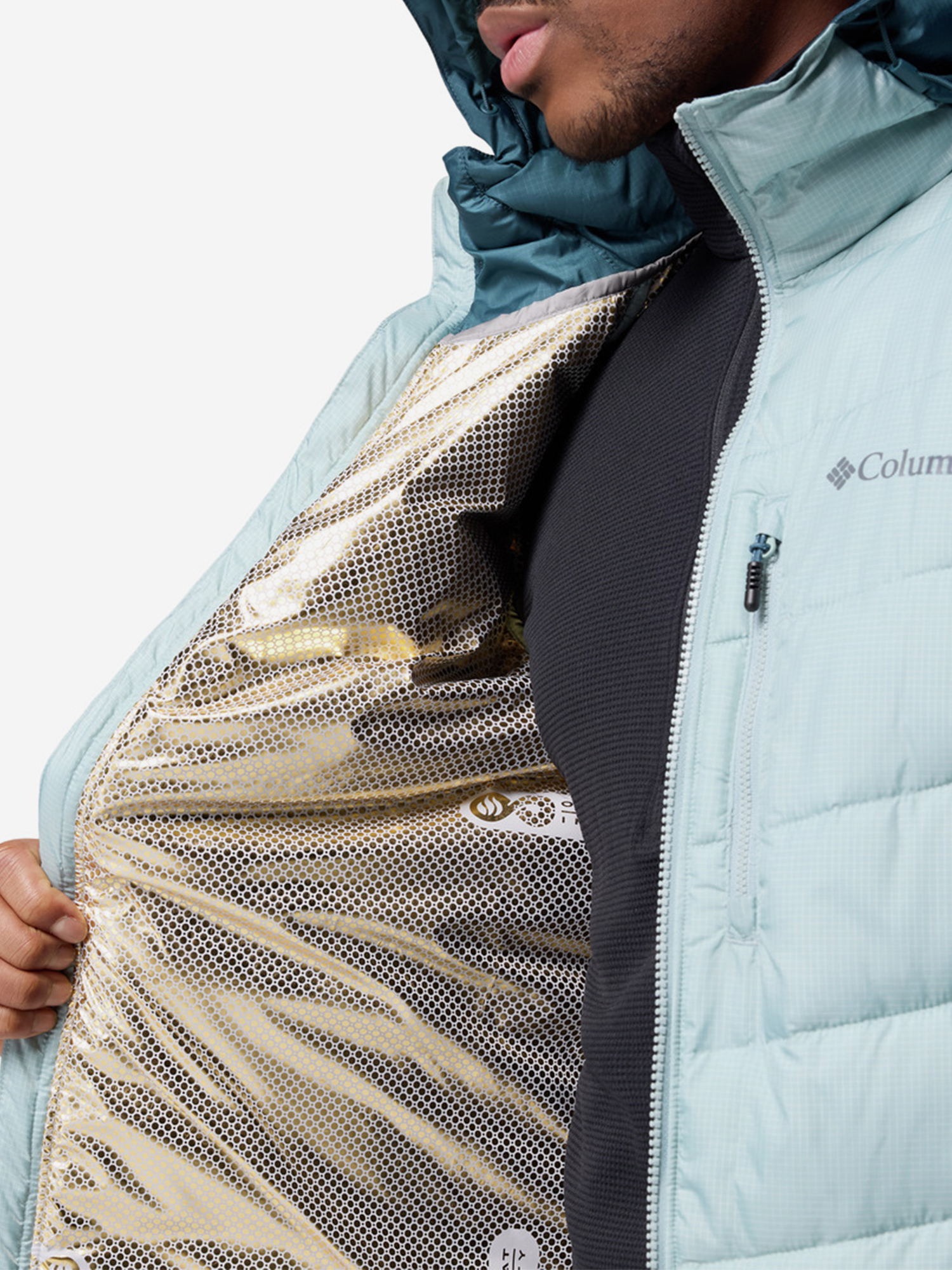 фото Куртка утепленная мужская columbia labyrinth loop ii hooded jacket, голубой