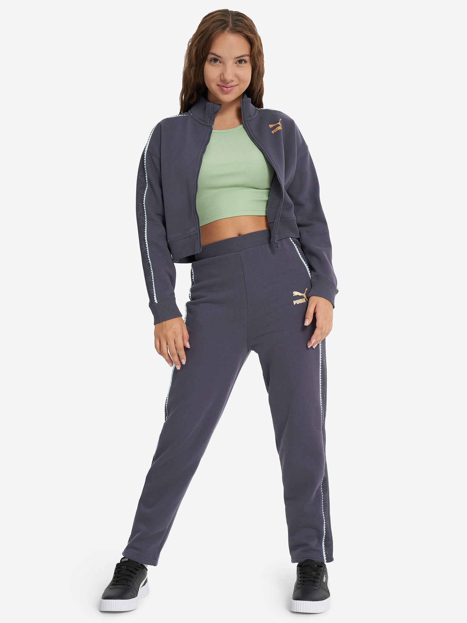 фото Толстовка для девочек puma off side track, серый