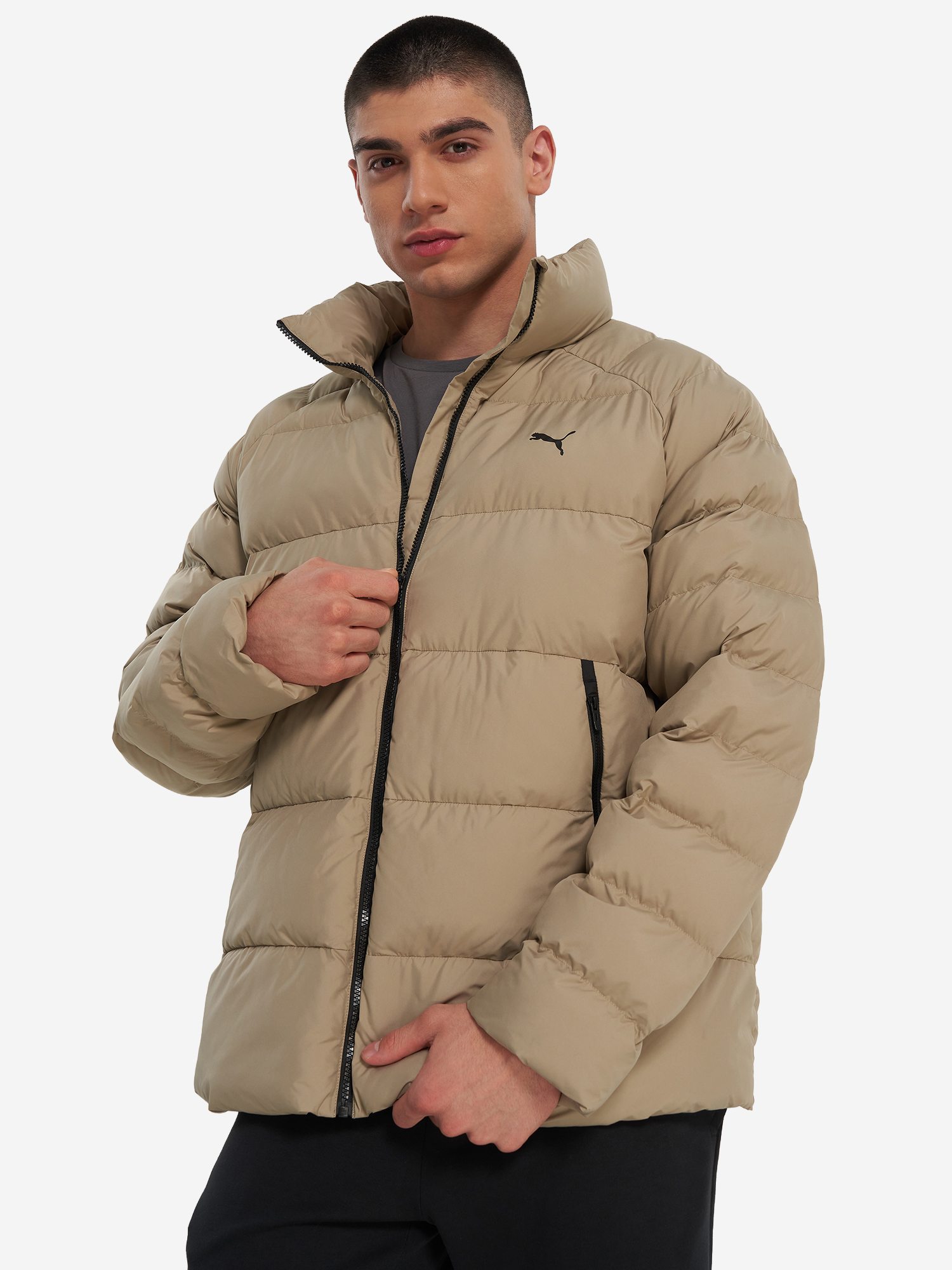 фото Пуховик мужской puma mono, коричневый