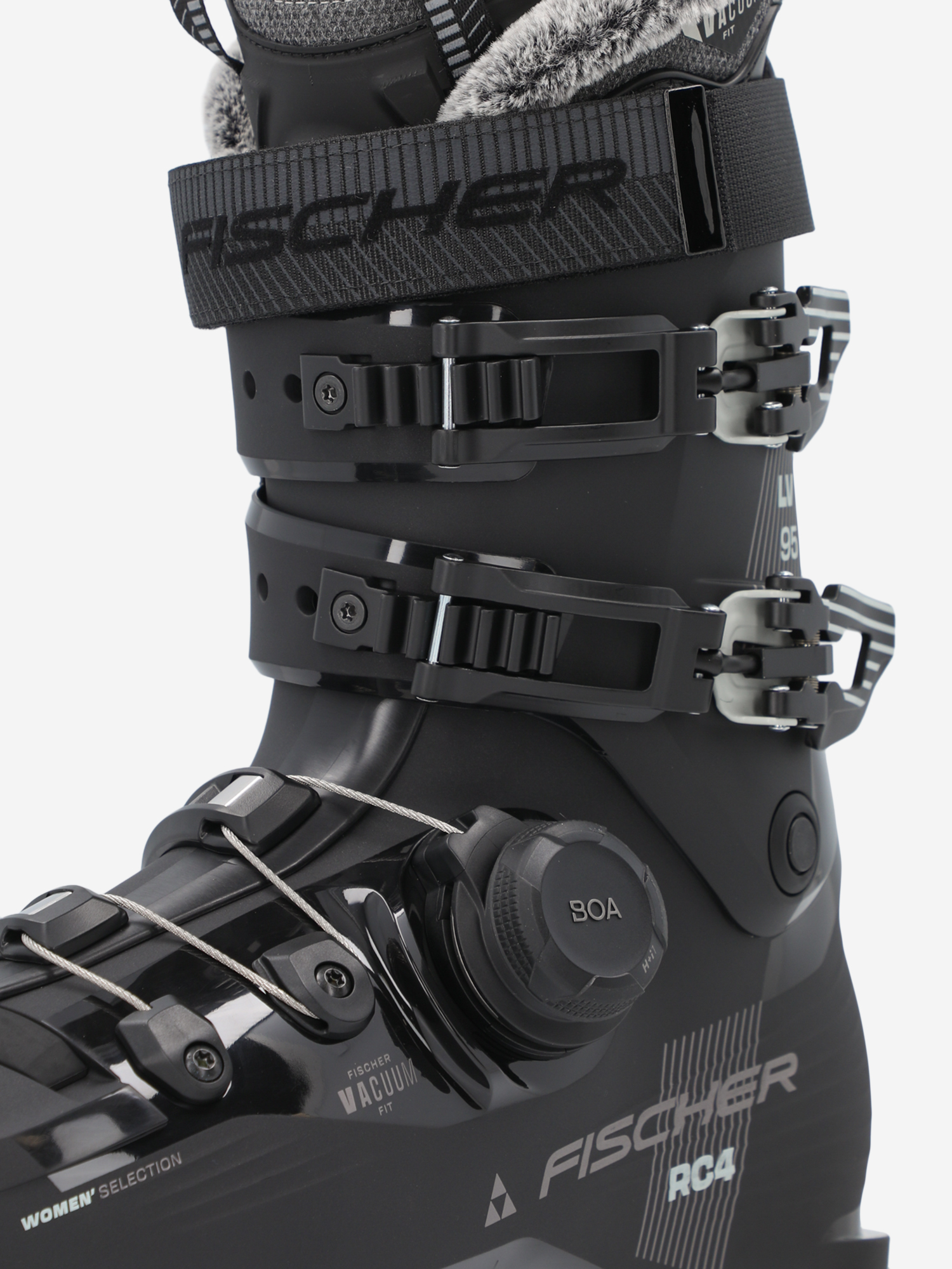 фото Ботинки горнолыжные женские fischer rc4 95 lv boa rhino, серый