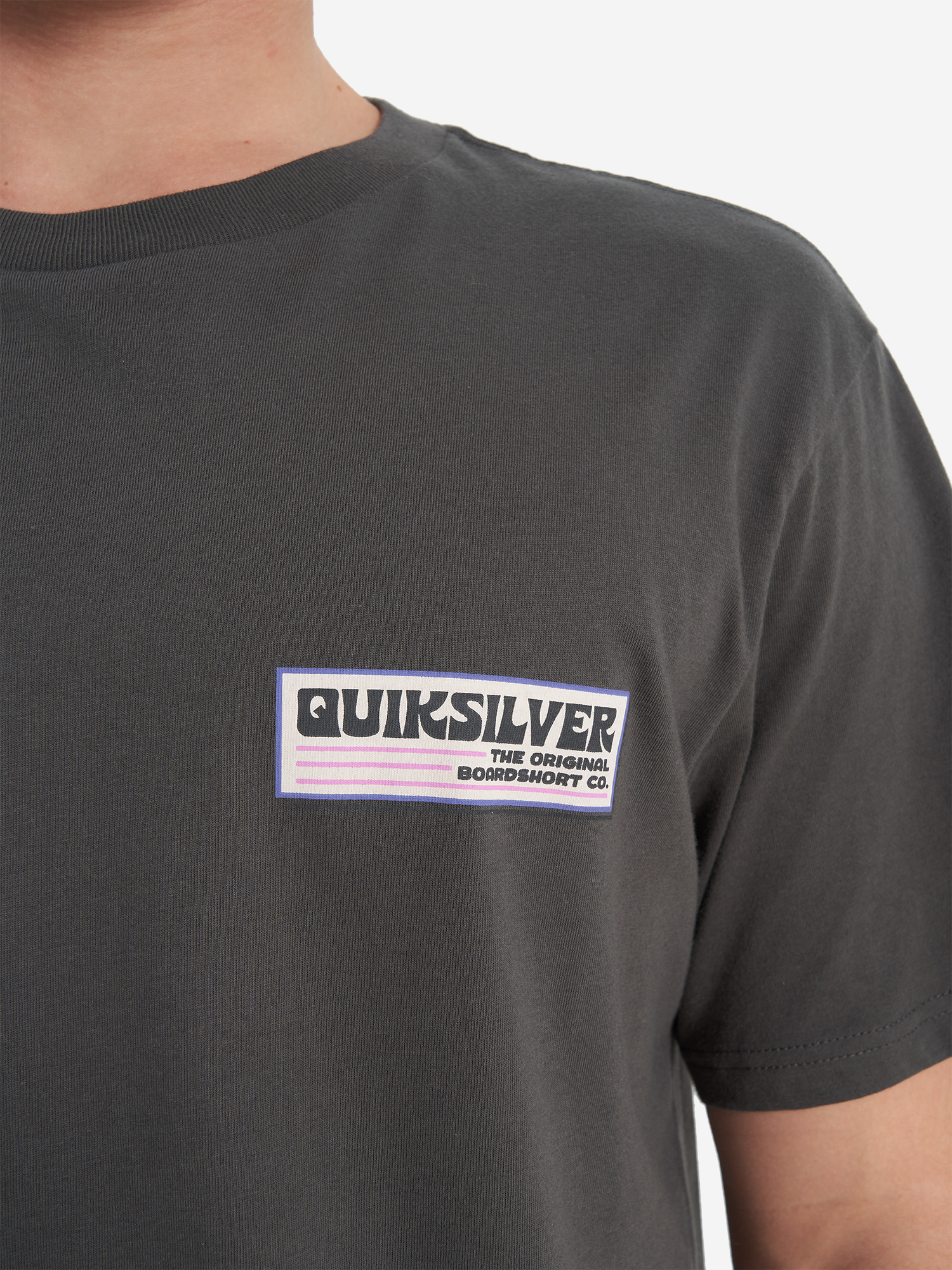 фото Футболка мужская quiksilver palm square, серый
