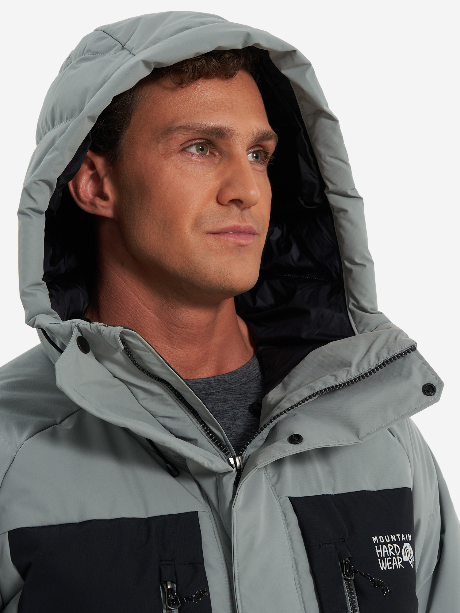 фото Пуховик мужской mountain hardwear first tracks, серый