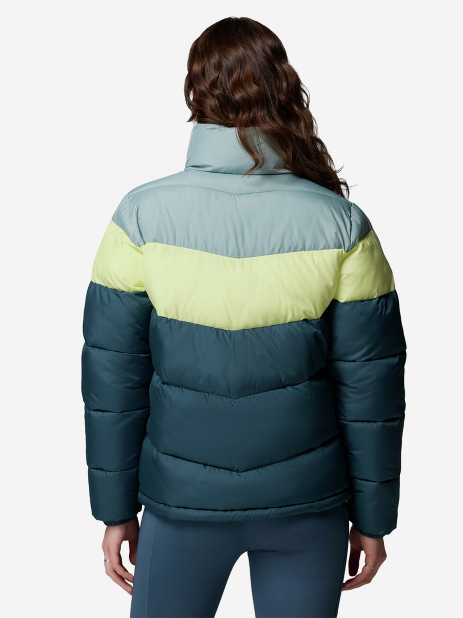 фото Куртка утепленная женская columbia puffect ii colorblock jacket, голубой