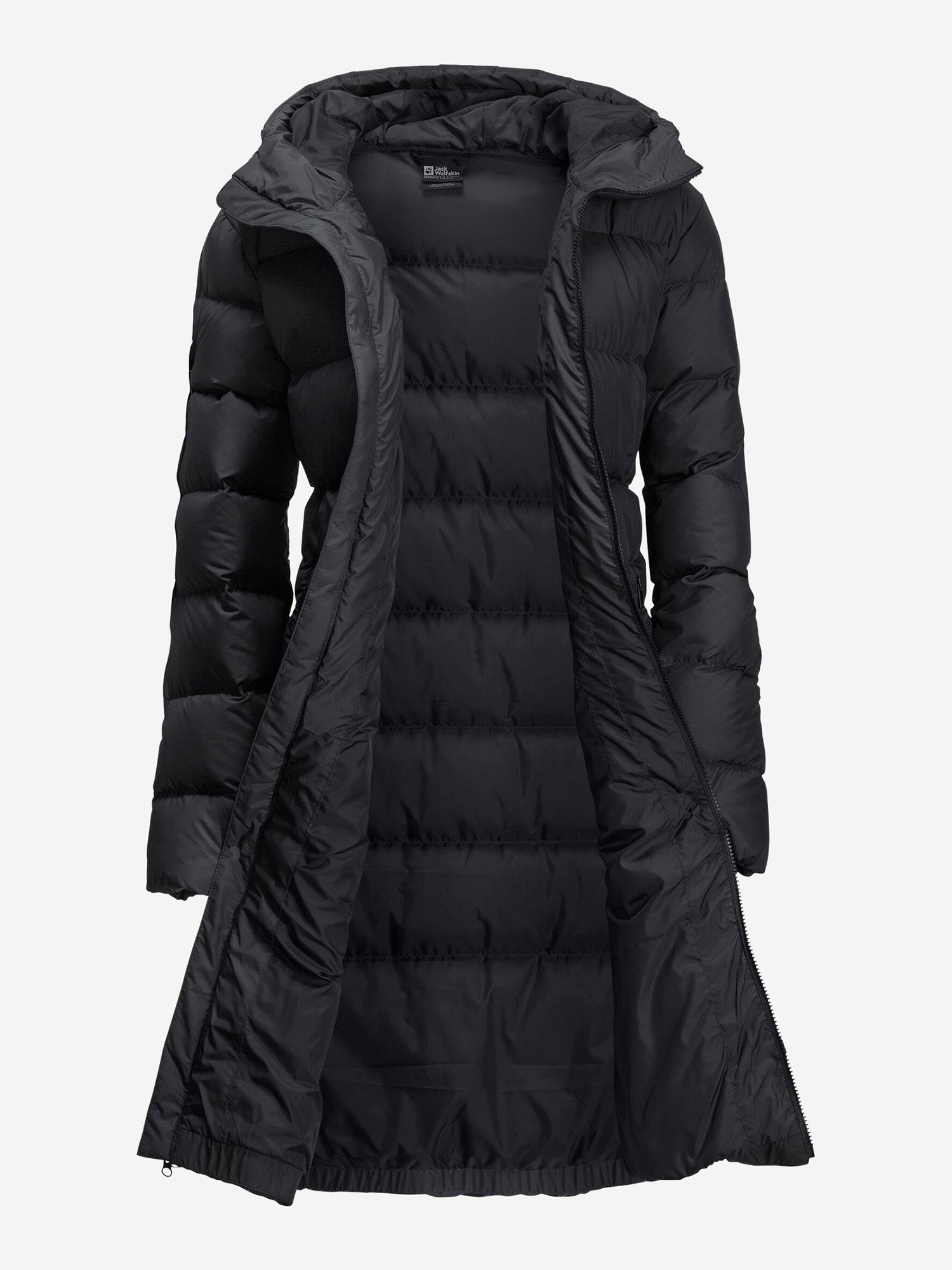 фото Пальто пуховое женское jack wolfskin frozen palace, черный