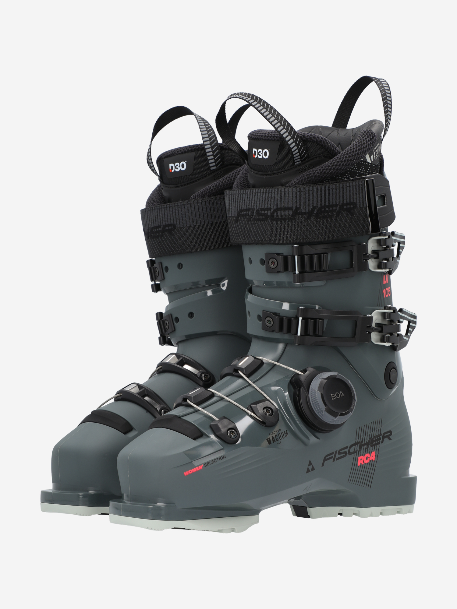 фото Ботинки горнолыжные женские fischer rc4 105 lv boa rhino, серый