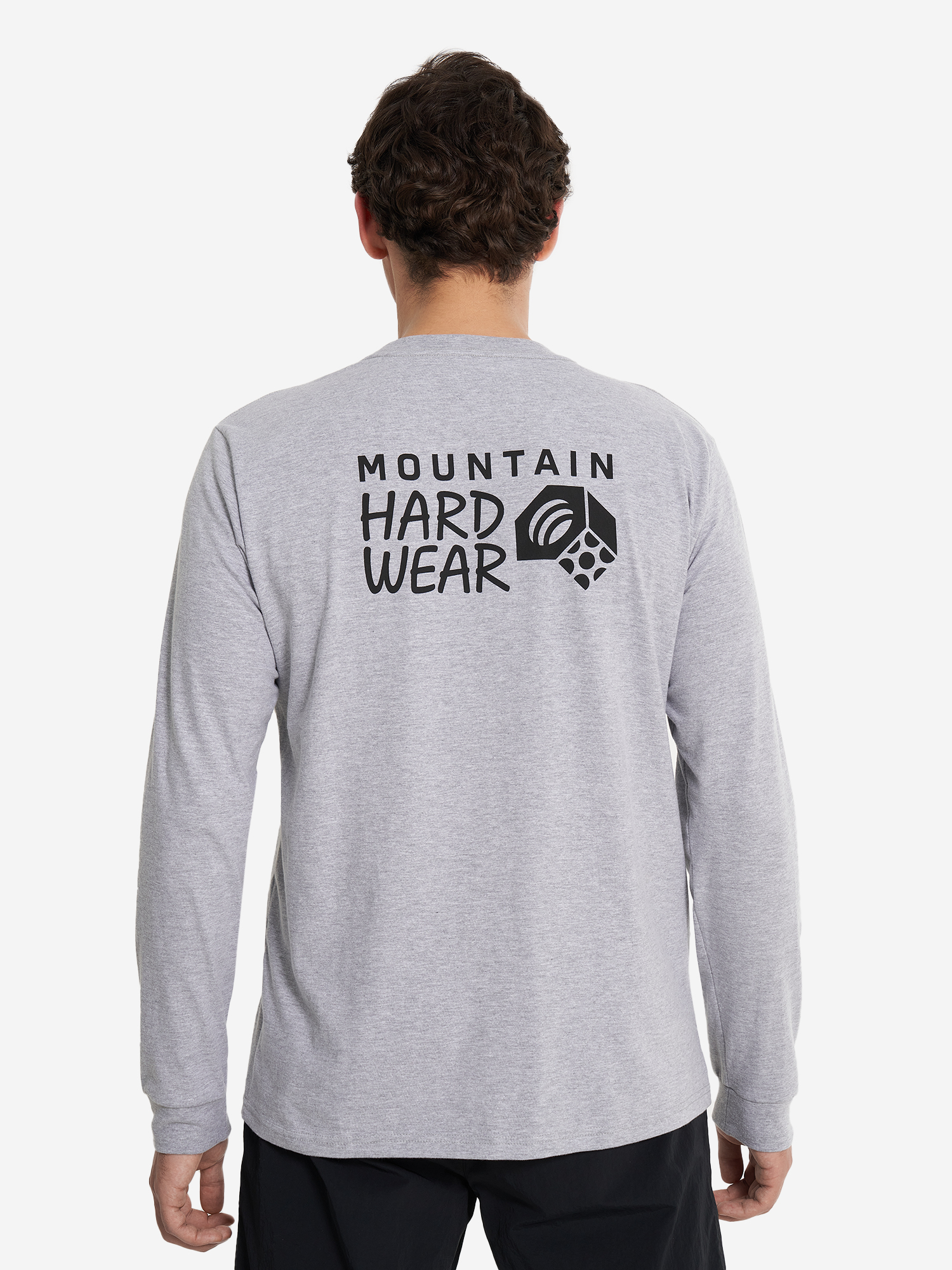 фото Лонгслив мужской mountain hardwear back logo, серый