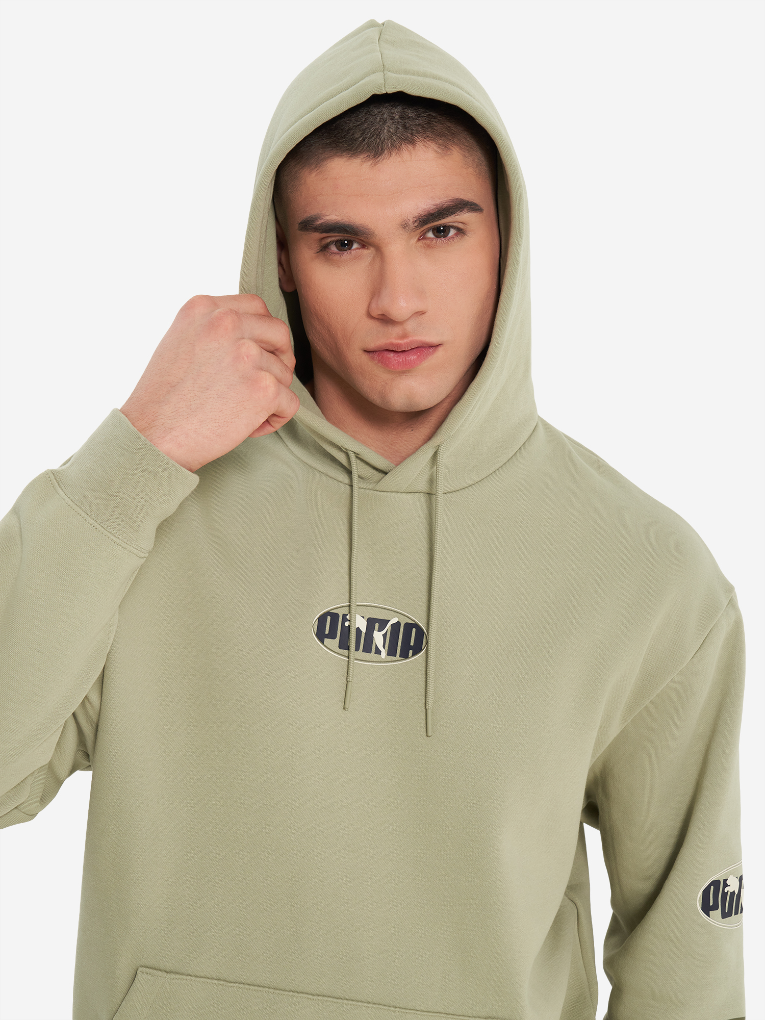 фото Худи мужское puma ess logo lab execution, зеленый