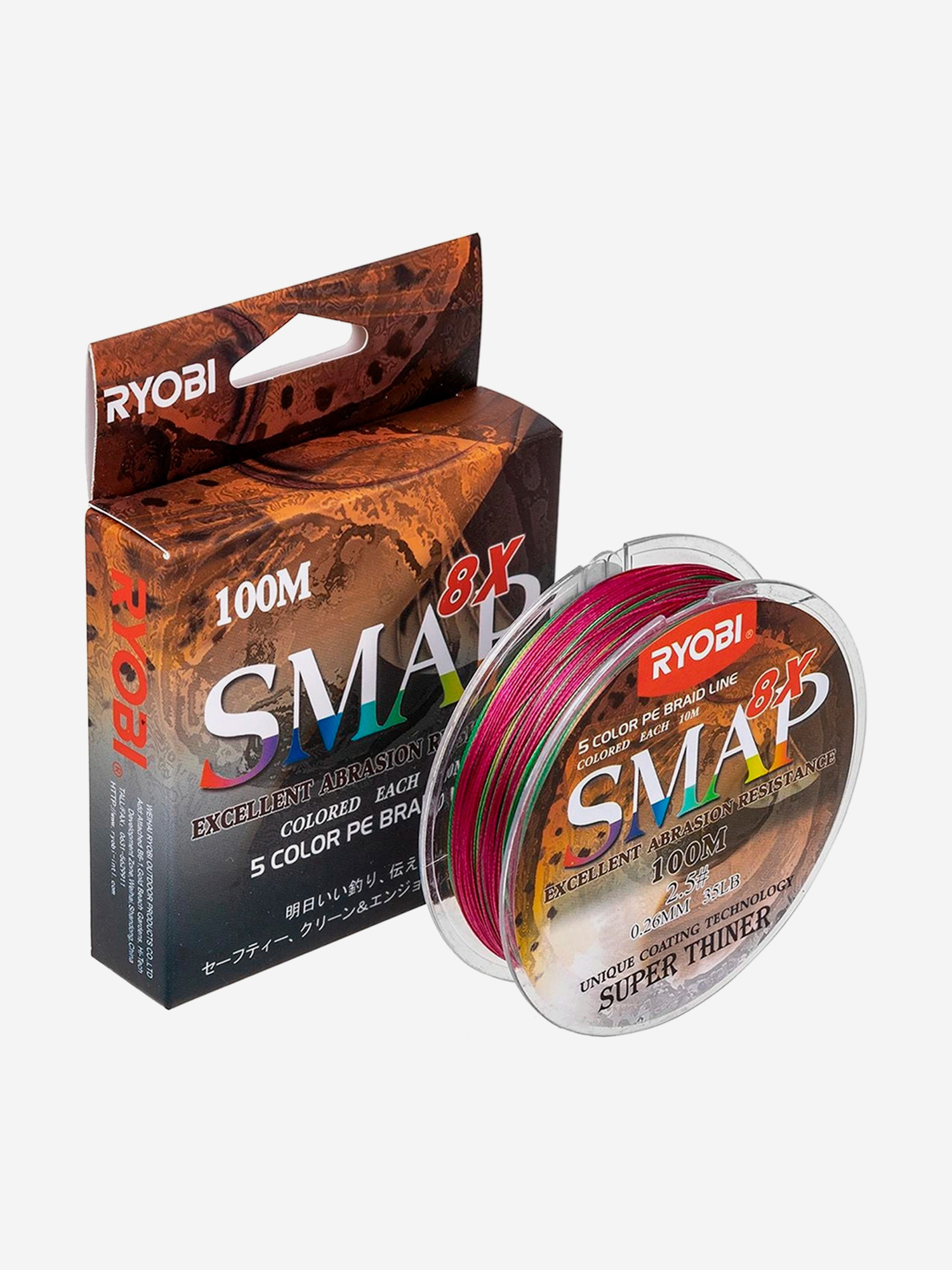 Шнур плетеный для рыбалки Ryobi SMAP PE8X, 100м, 0,26мм, 16кг, мультиколор, Мультицвет
Шнур плетеный для рыбалки Ryobi SMAP PE8X, 100м, 0,26мм, 16кг, мультиколор, Мультицвет