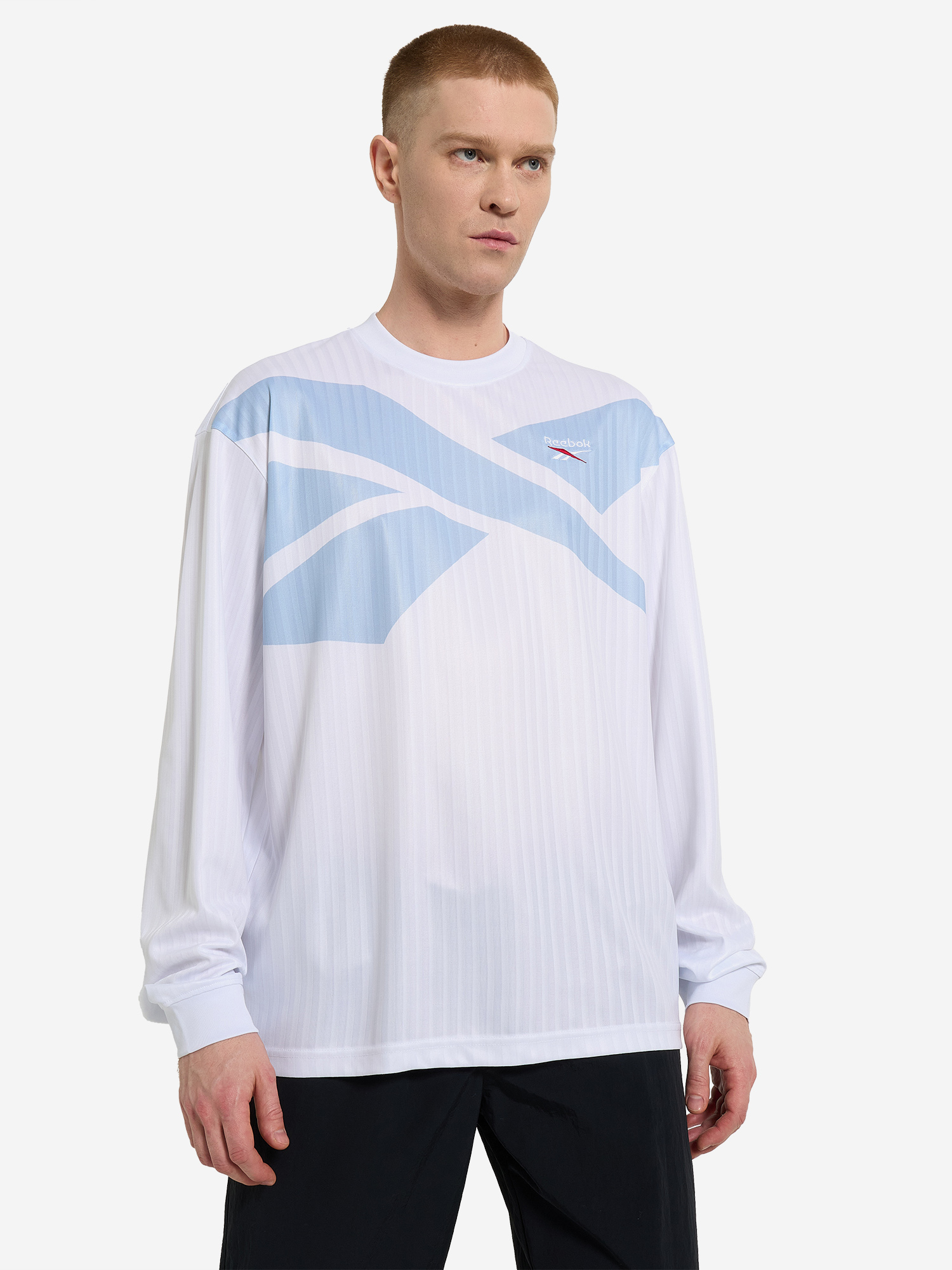 фото Лонгслив мужской reebok ri cross check, белый