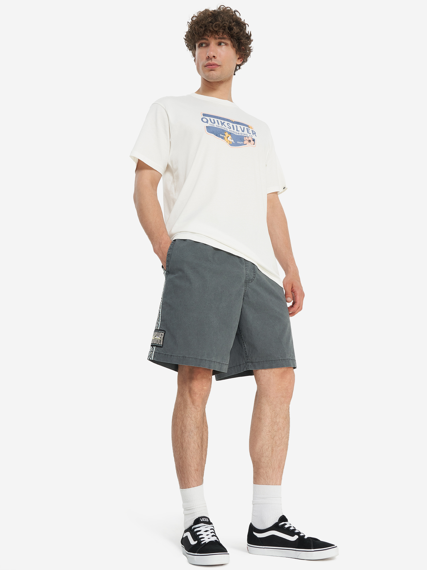 фото Шорты мужские quiksilver taxer global heat, серый
