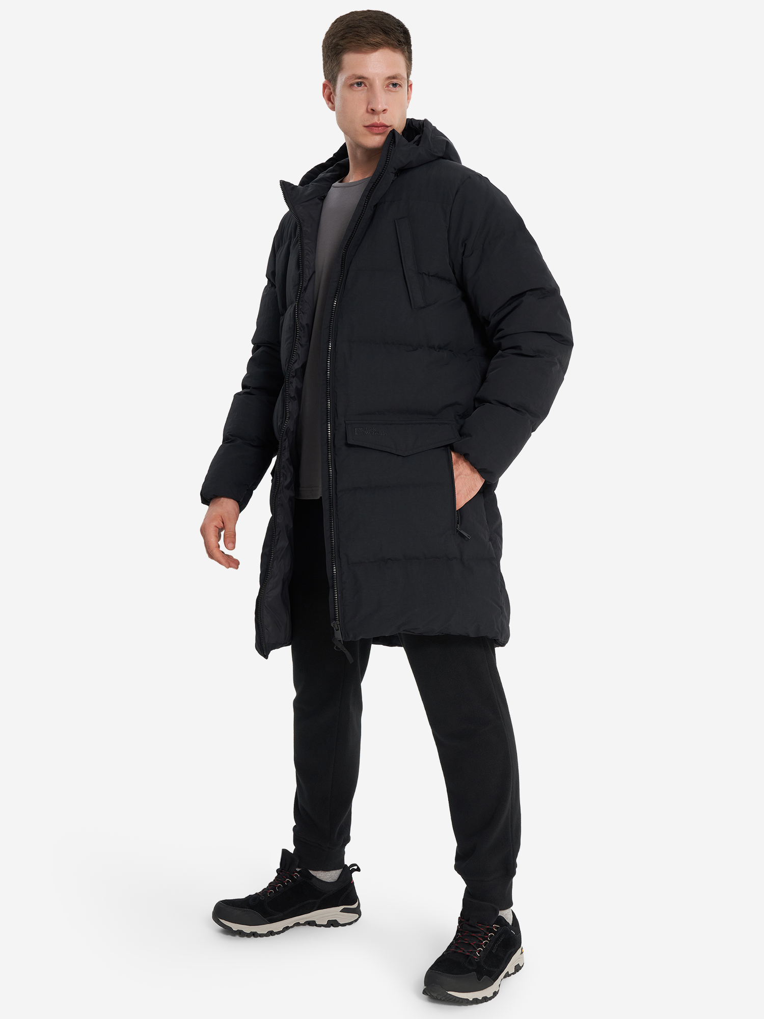 фото Пуховик мужской jack wolfskin nordlicht, черный