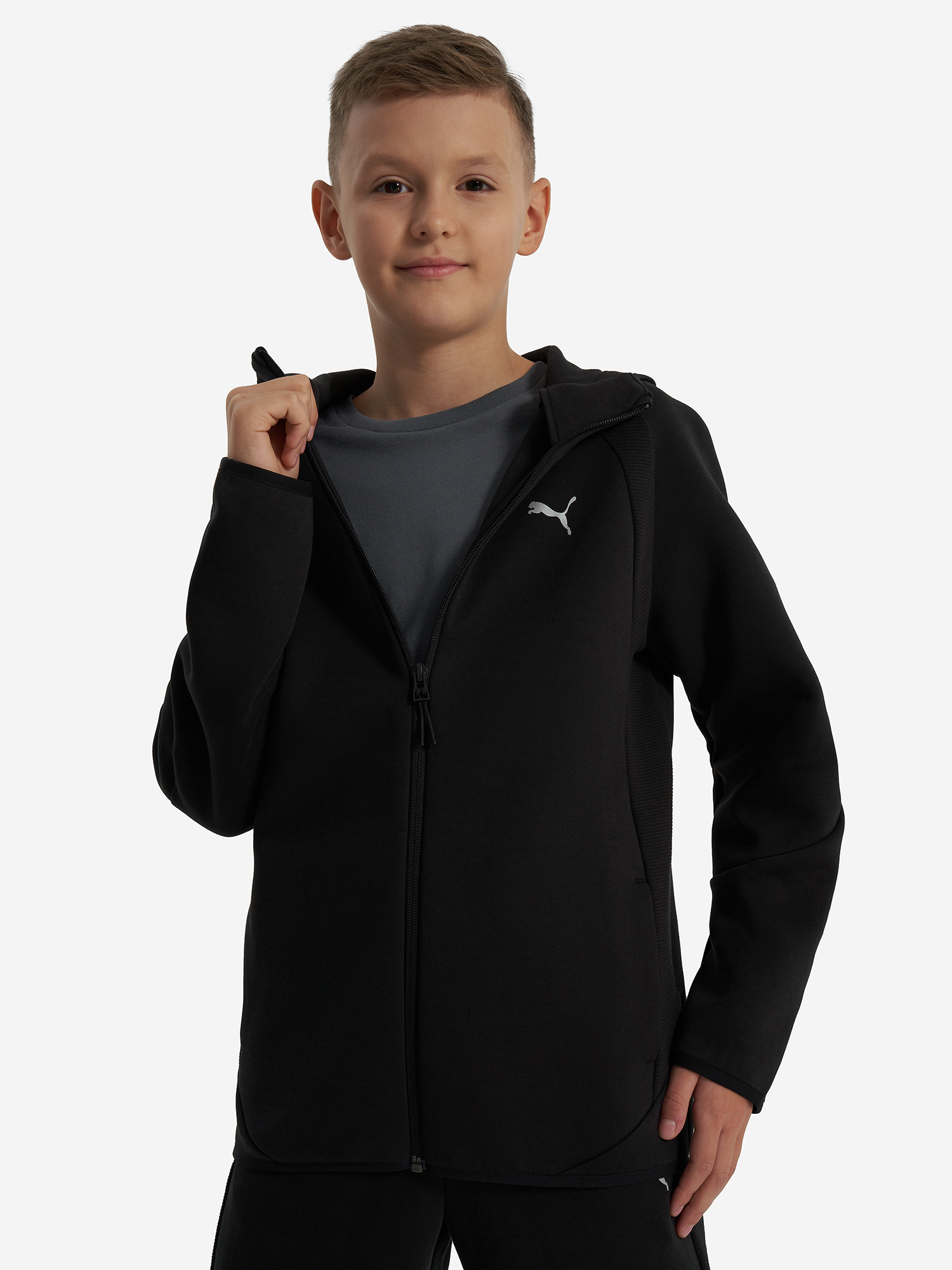 фото Толстовка для мальчиков puma evostripe, черный