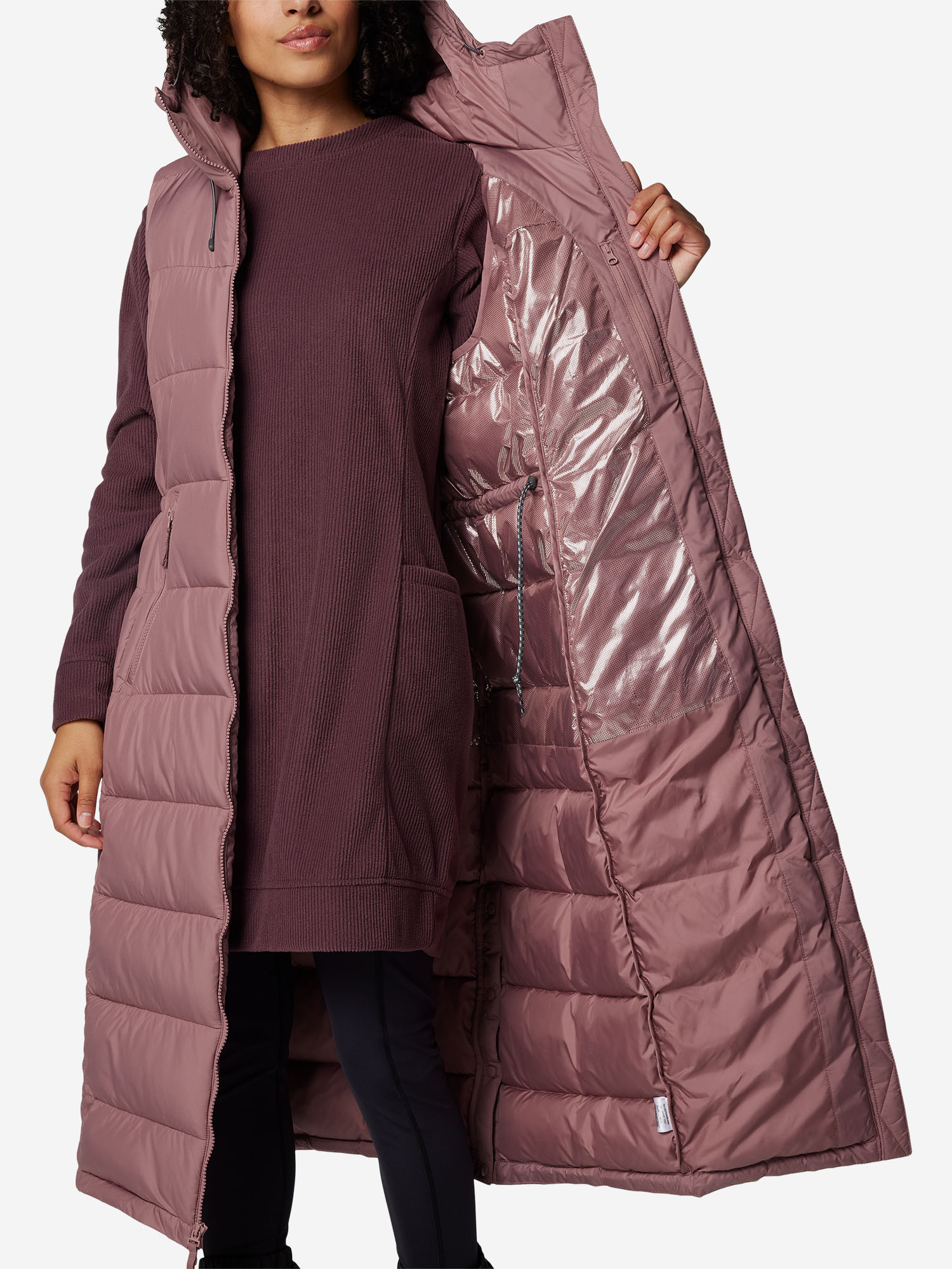 фото Жилет утепленный женский columbia pike lake long vest, розовый