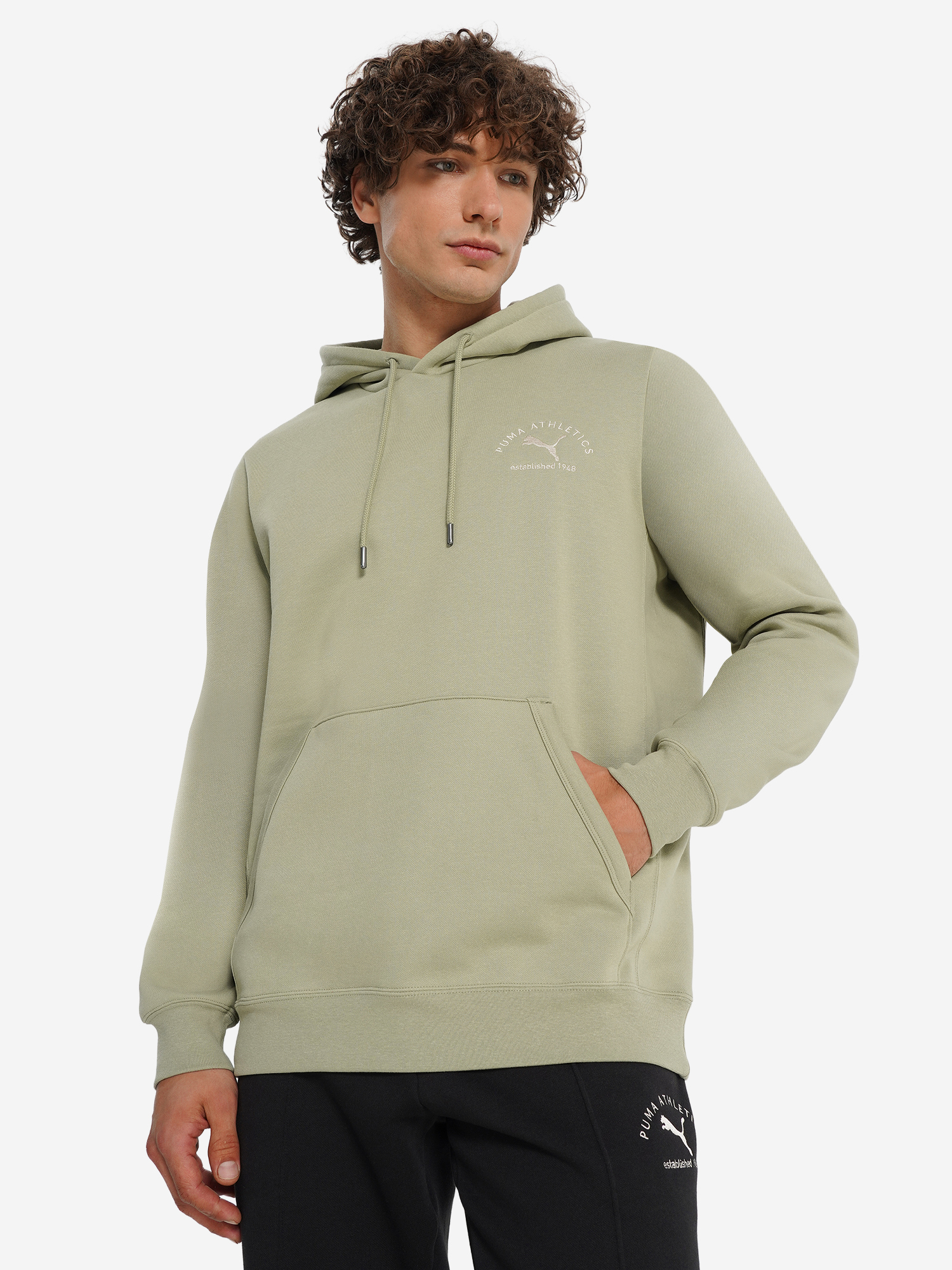 фото Худи мужское puma class graphic, бежевый