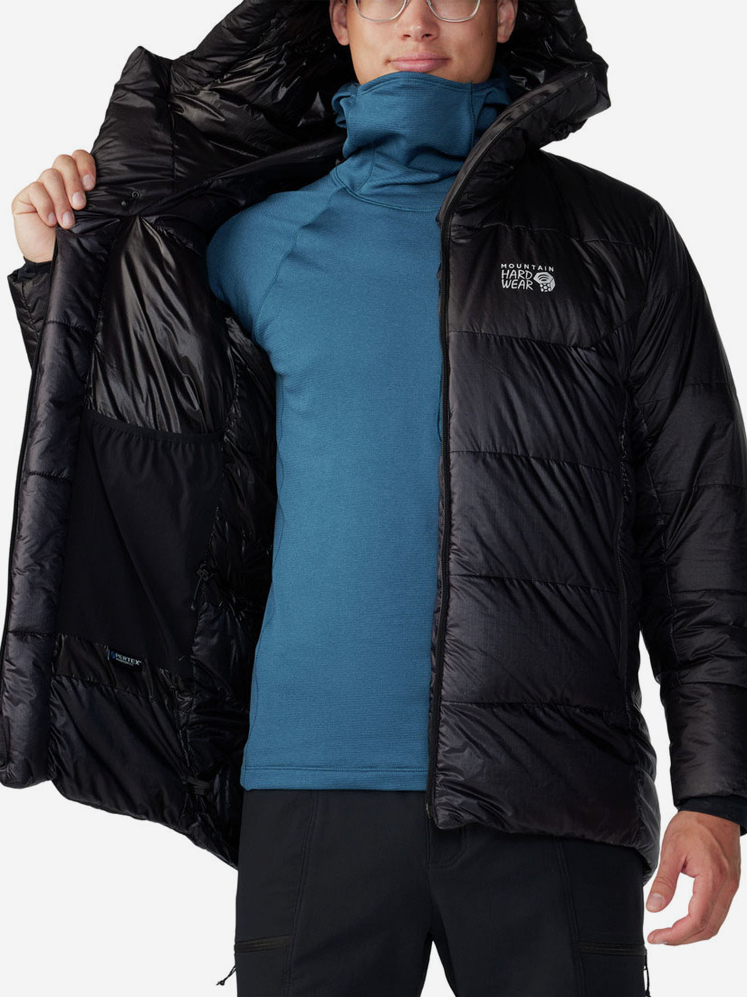 фото Пуховик мужской mountain hardwear phantom belay, черный