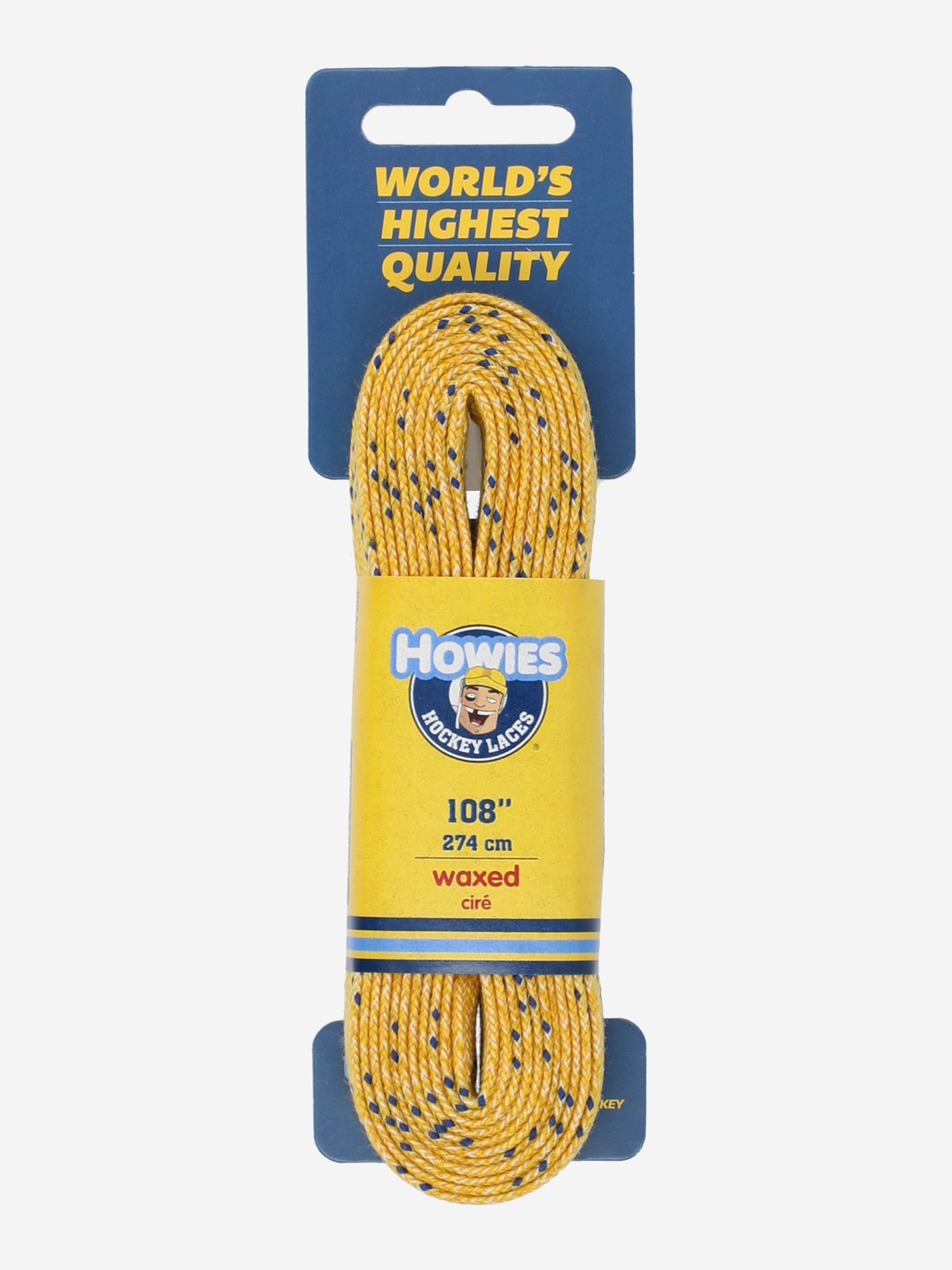 фото Шнурки хоккейные howies с пропиткой (108"/274), желтый