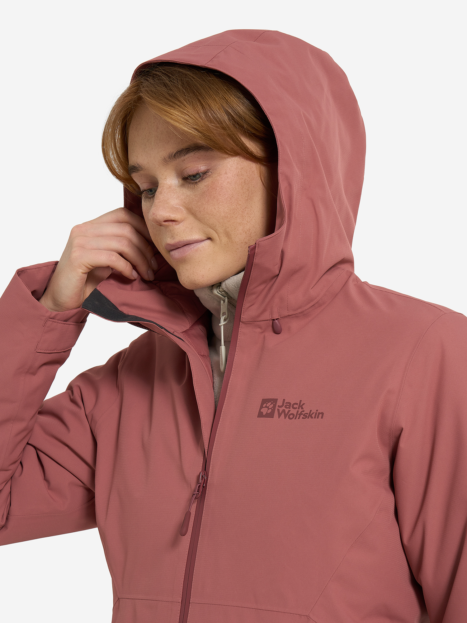 фото Куртка утепленная женская jack wolfskin wisper, красный