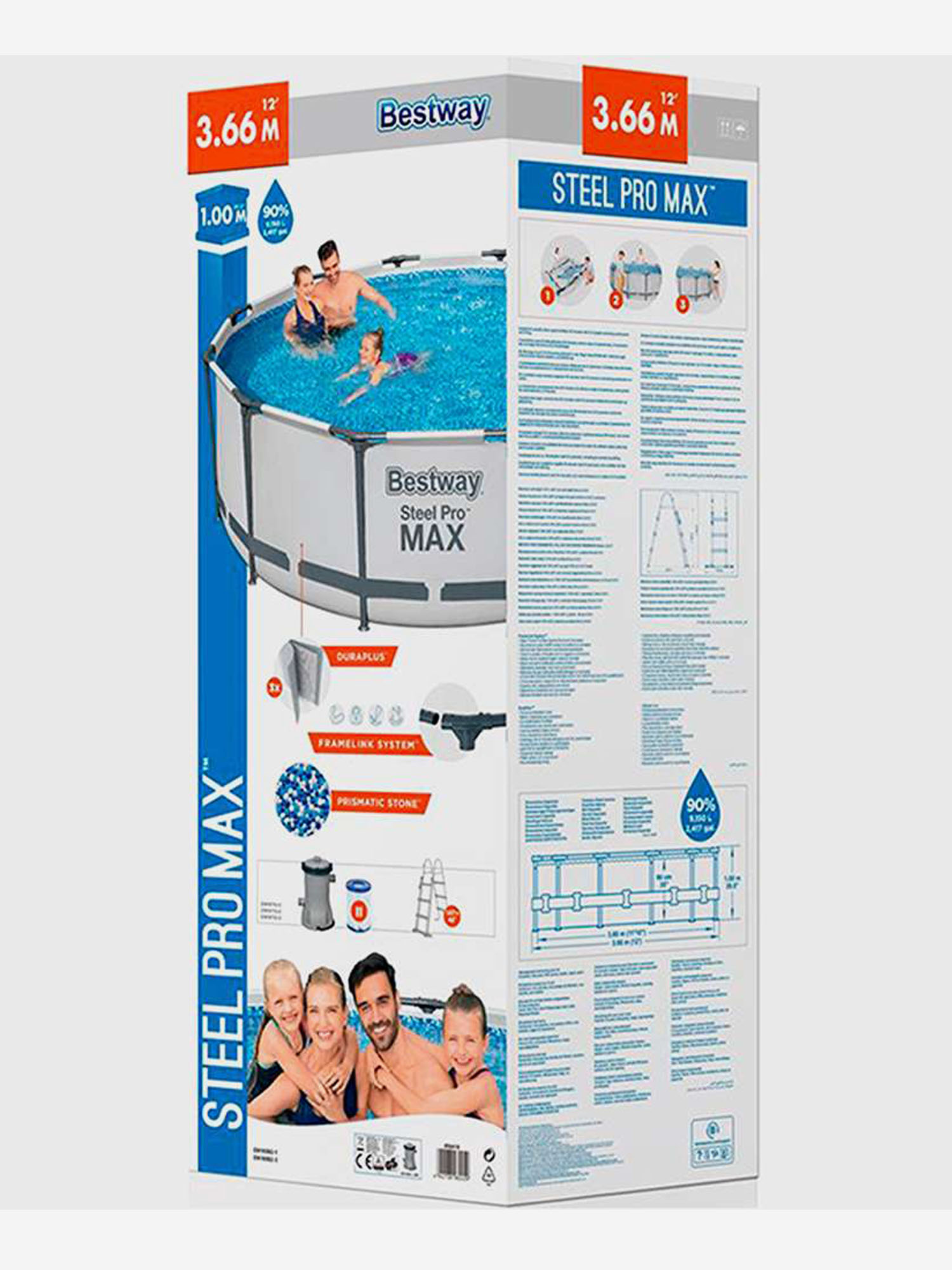 Бассейн каркасный Bestway 56418 Steel Pro Max 366х100см фильтр-насос 2006л/ч, лестница, Серый
Бассейн каркасный Bestway 56418 Steel Pro Max 366х100см фильтр-насос 2006л/ч, лестница, Серый
