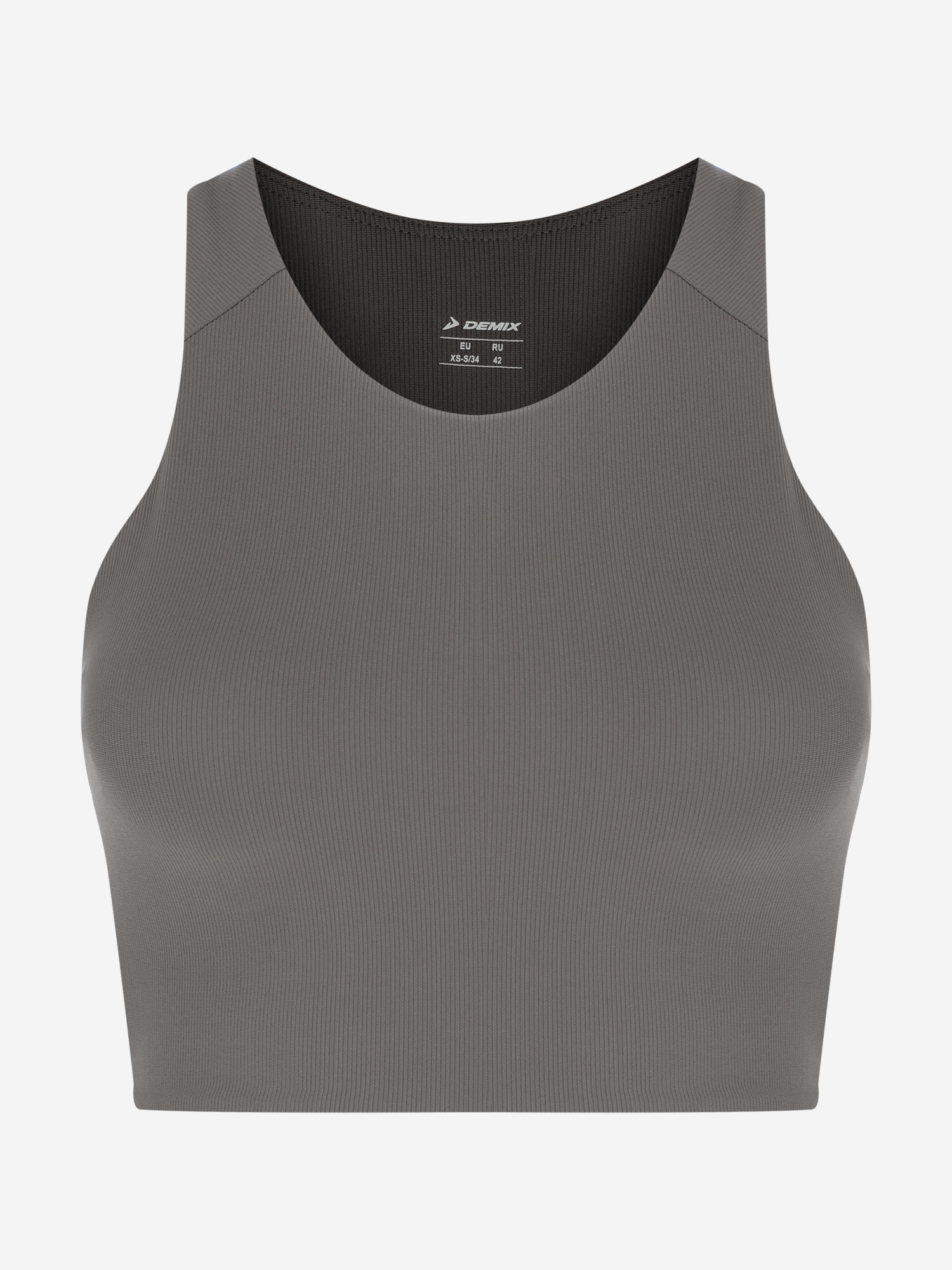 фото Топ бра спортивный demix highflow yoga longline, серый