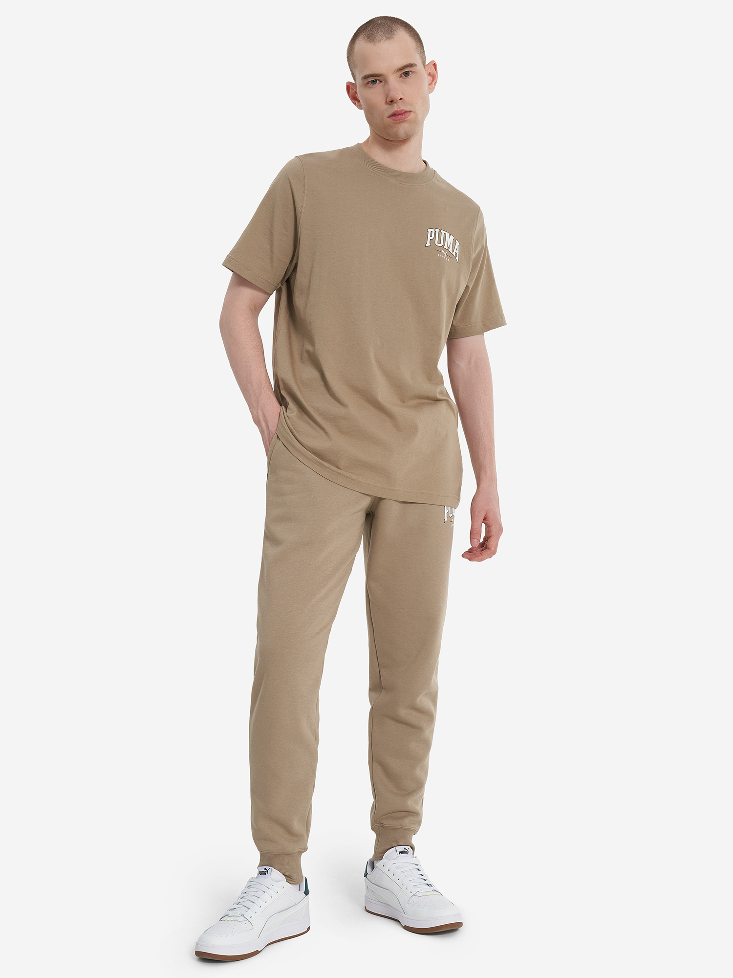фото Брюки флисовые мужские puma, бежевый
