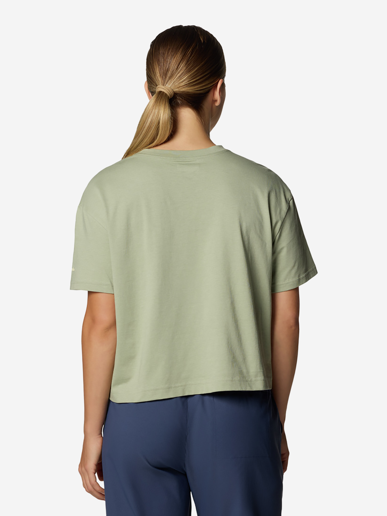 фото Футболка женская columbia rolling bend graphic relaxed crop ss, зеленый
