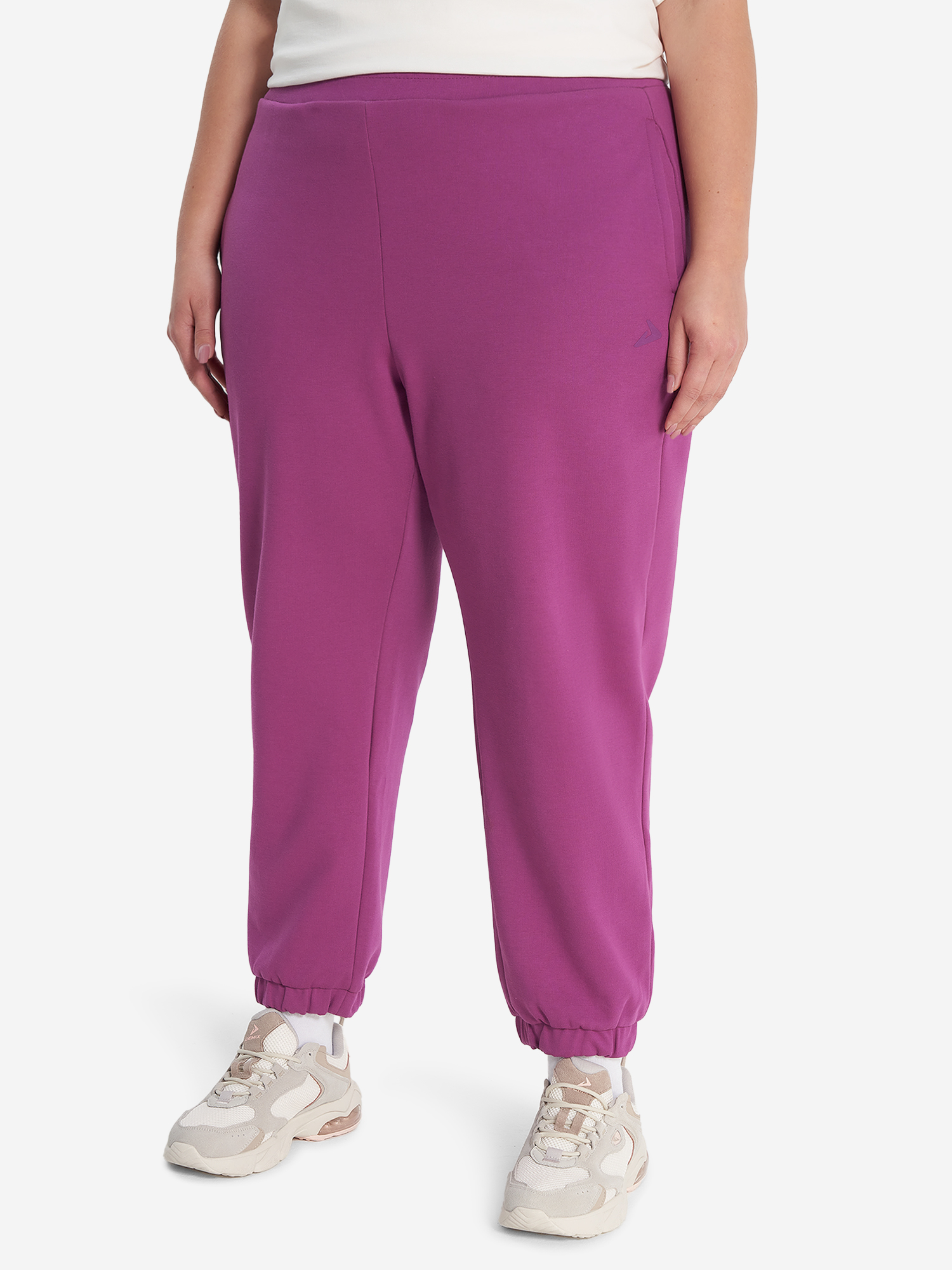 фото Брюки женские оверсайз demix, plus size, фиолетовый