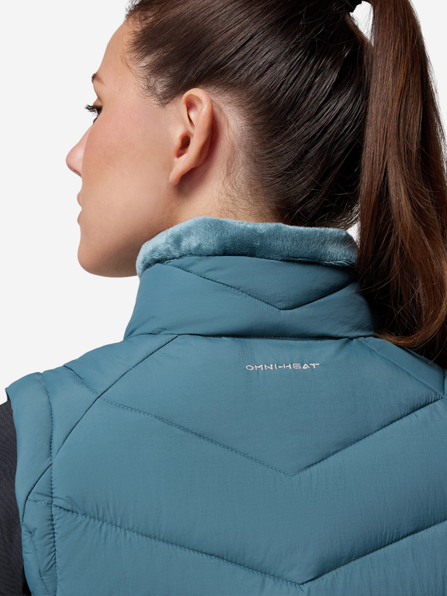 фото Жилет утепленный женский columbia joy peak ii vest, голубой